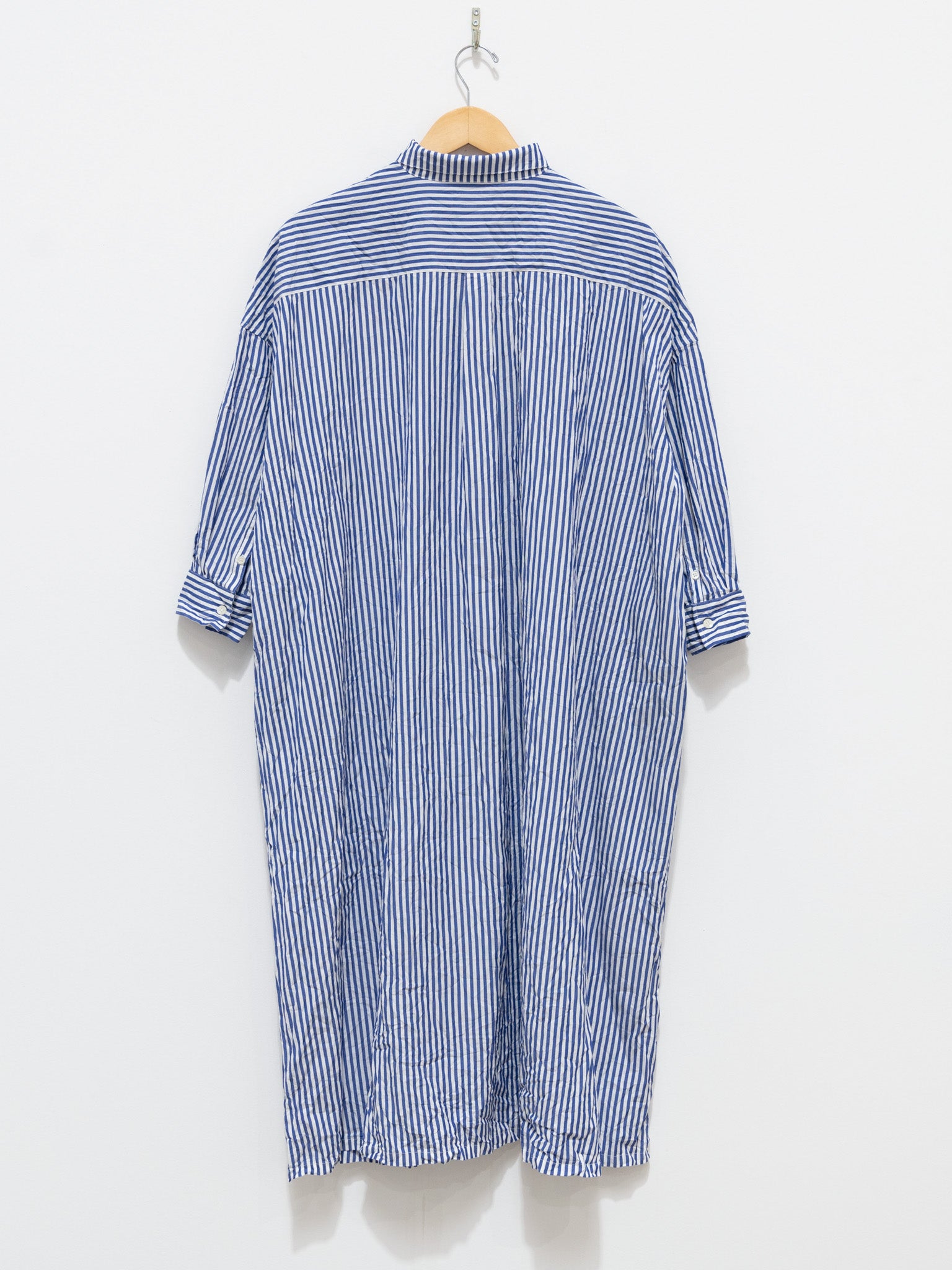 Namu Shop - ICHI Washer BD Shirt Dress - Blue Stripe