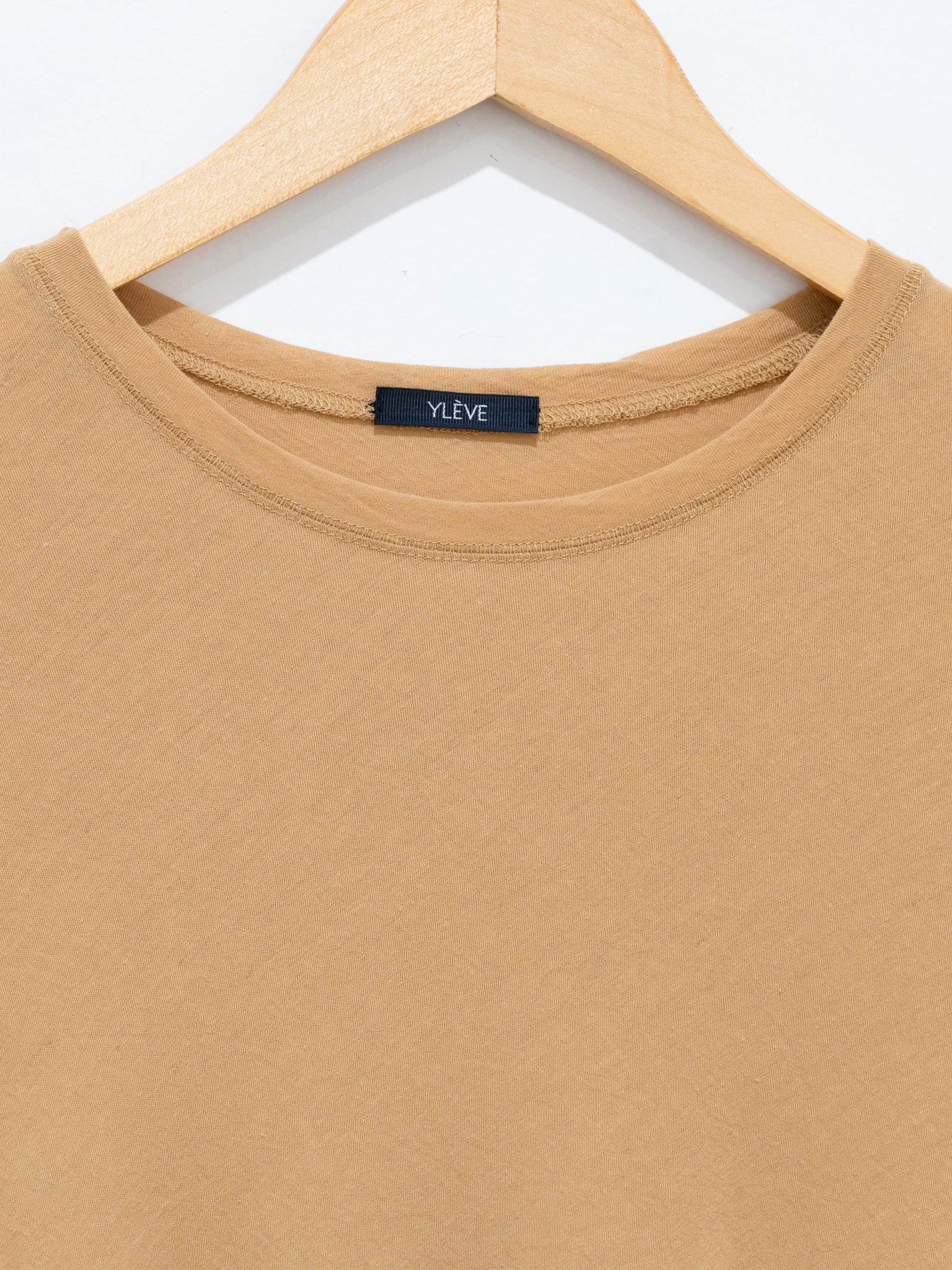 Namu Shop - Yleve Co/Li Sheer Jersey Short Sleeve Pullover - Ochre