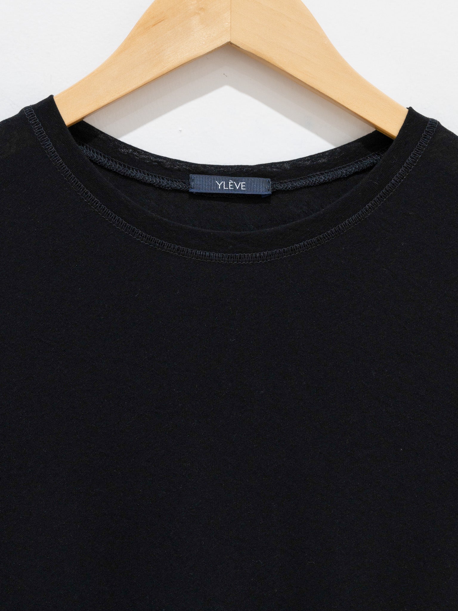 Namu Shop - Yleve Co/Li Sheer Jersey Short Sleeve Pullover - Black