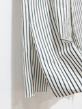 Namu Shop - Yleve Cotton Silk Striped Shirt Dress - Stripe