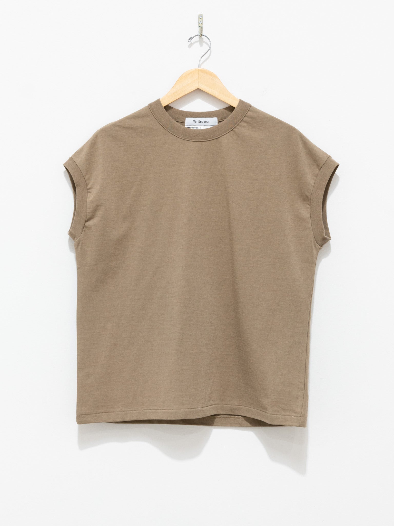 Namu Shop - Veritecoeur Hard Twist Drop Shoulder Tee - Beige