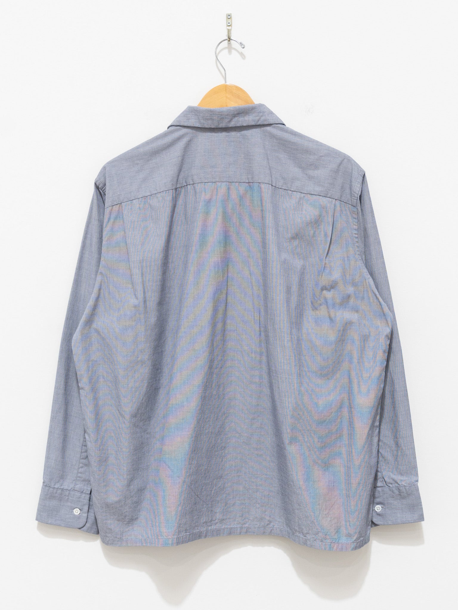 Namu Shop - S H Open Collar Shirt - End on End Blue