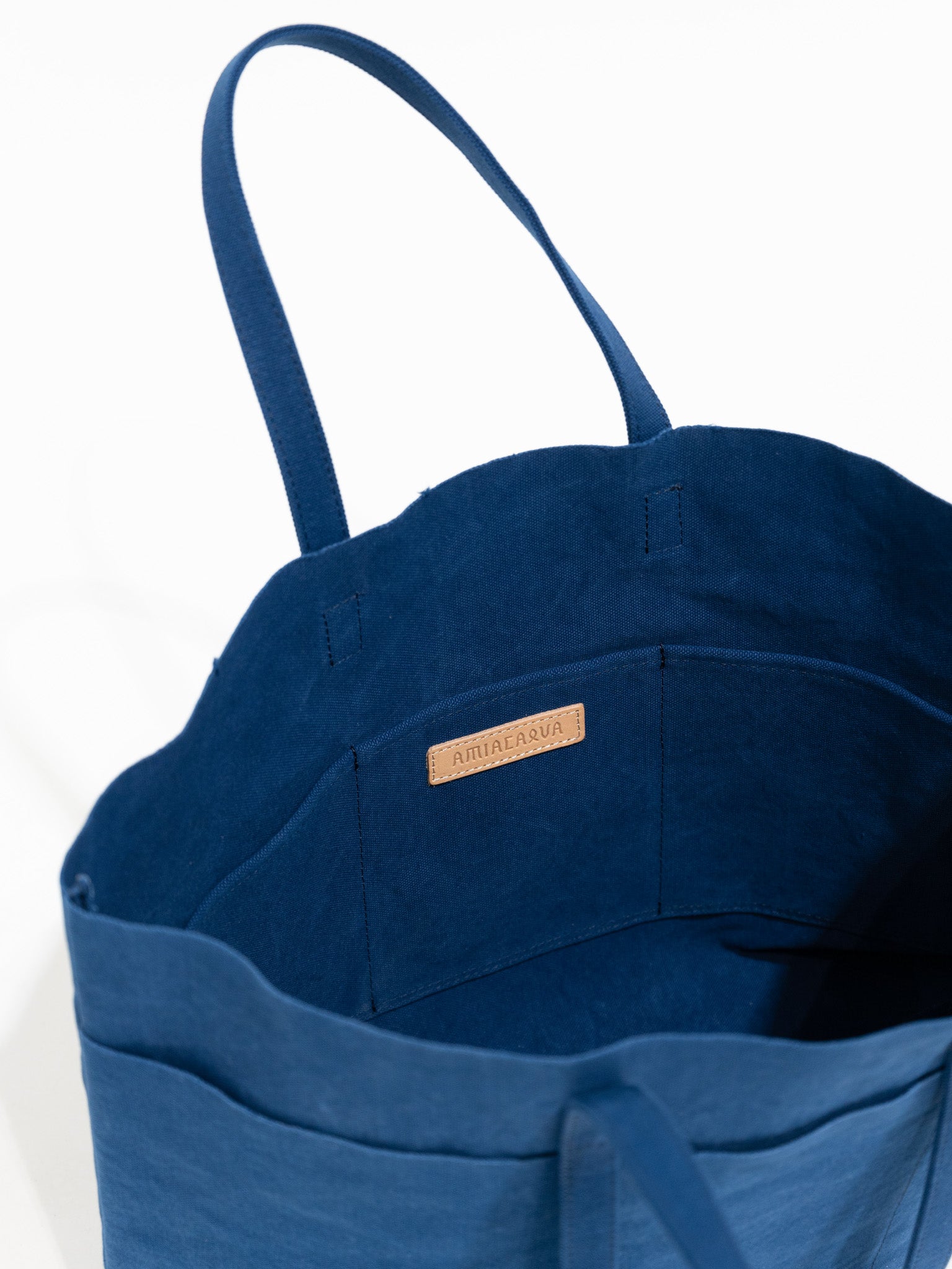 Namu Shop - Amiacalva Washed Canvas 6-Pocket Tote Medium - Blue