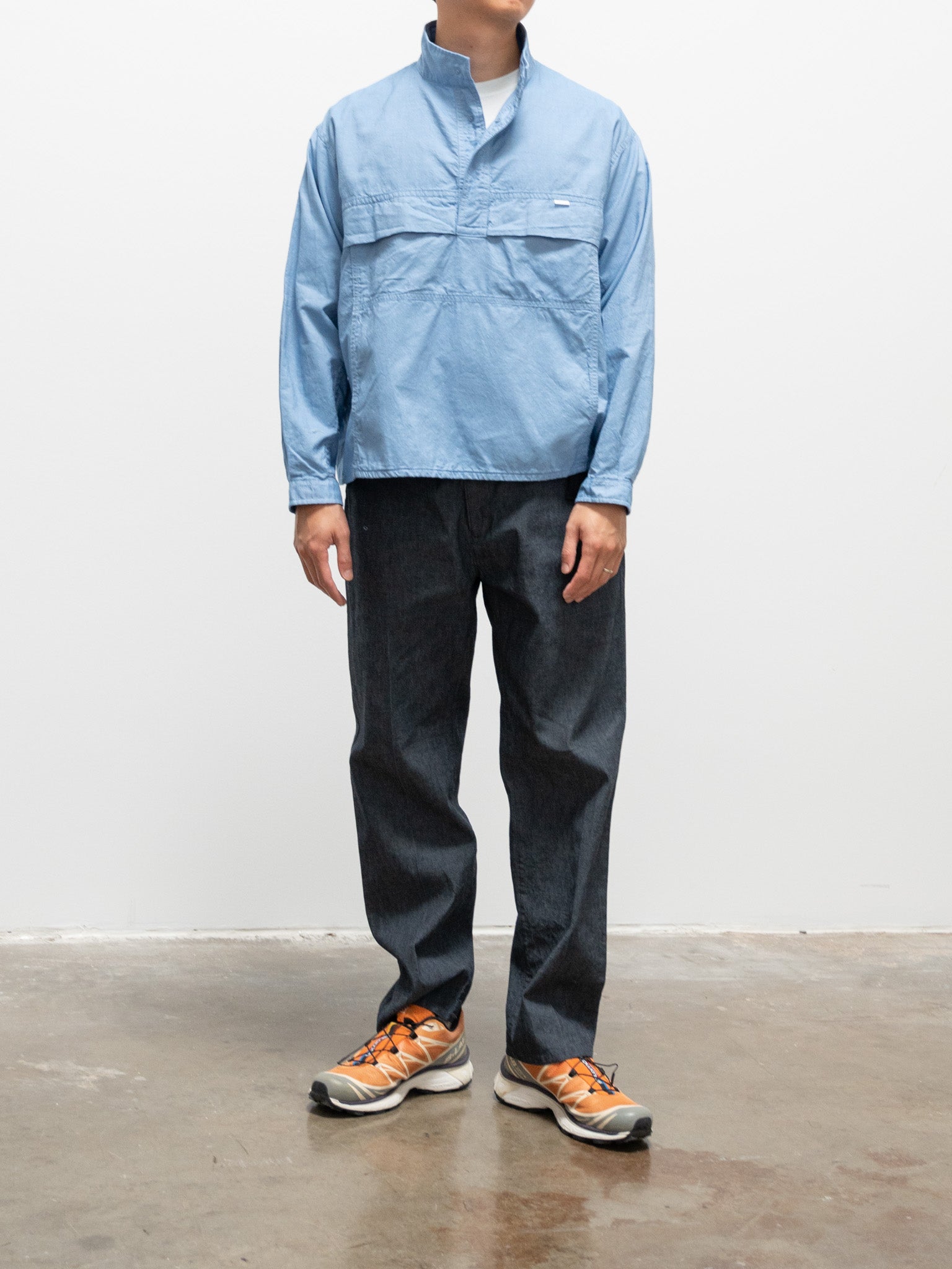 Namu Shop - S H Anorak Shirt - Chambray Blue
