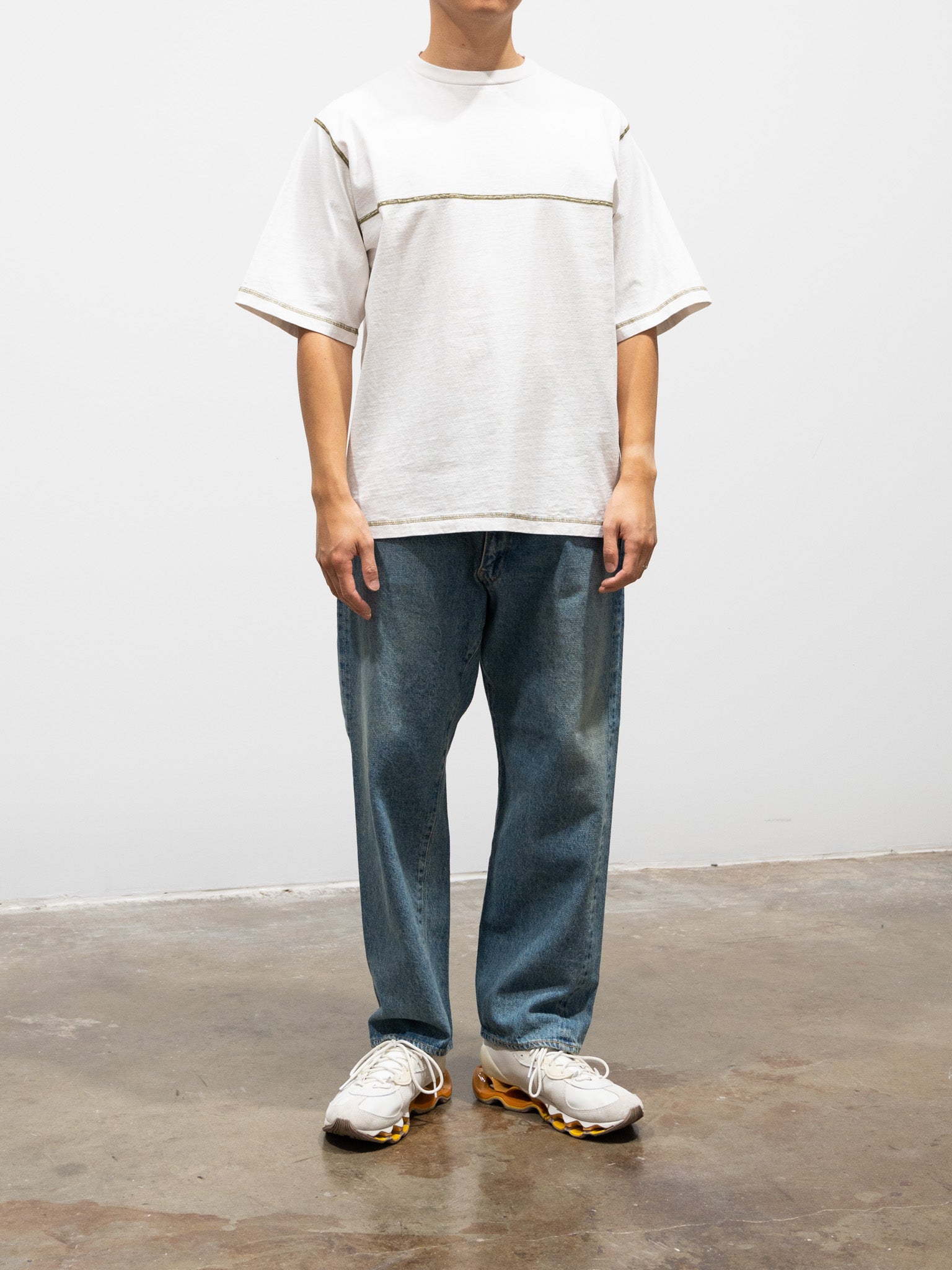 Namu Shop - paa Half Sleeve Flatlock Tee - Vapor