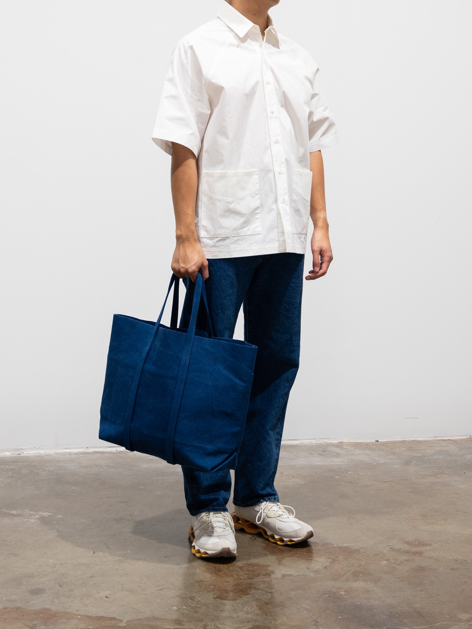 Namu Shop - Amiacalva Washed Canvas 6-Pocket Tote Medium - Blue