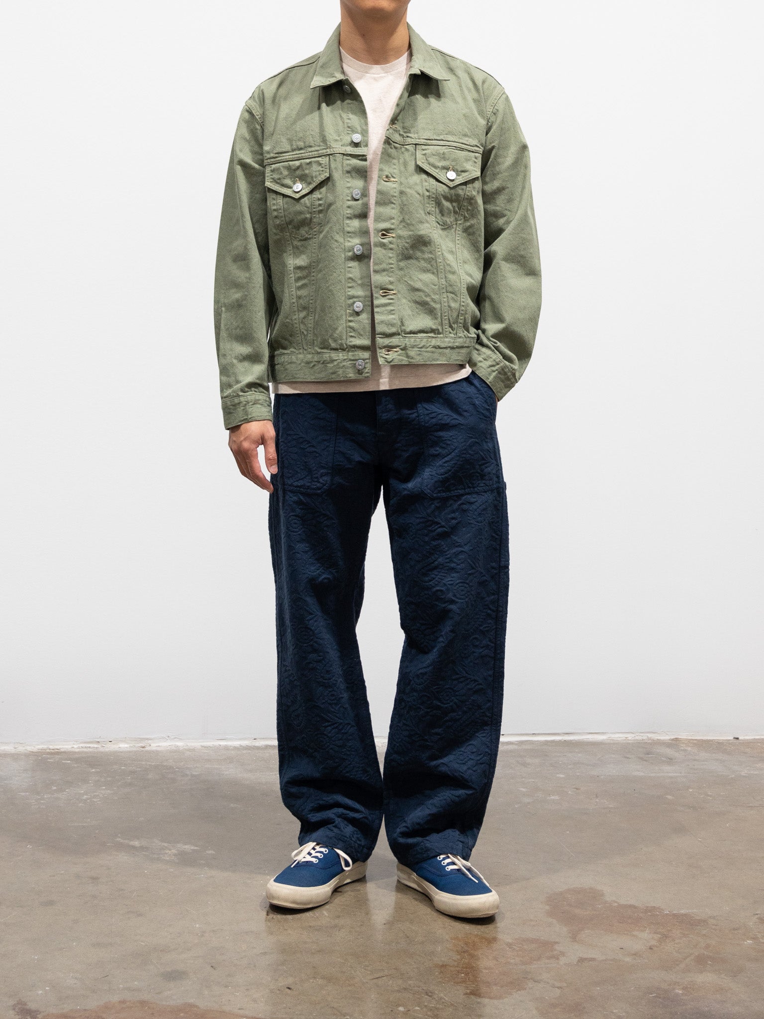 Namu Shop - ts(s) Garment Dye Paisley Fatigue Pants - Navy