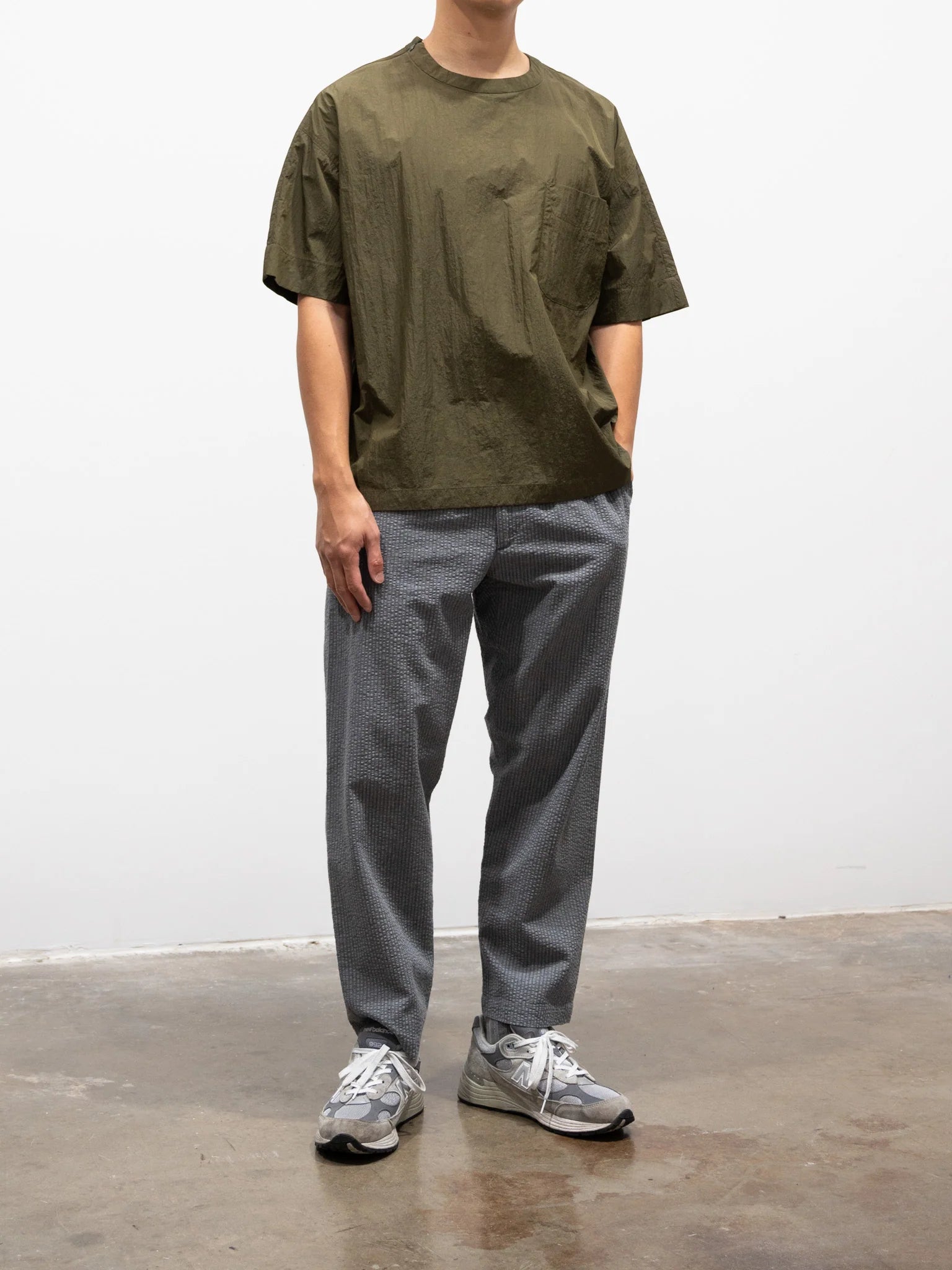 Namu Shop - Document Nylon Over Shirt - Khaki