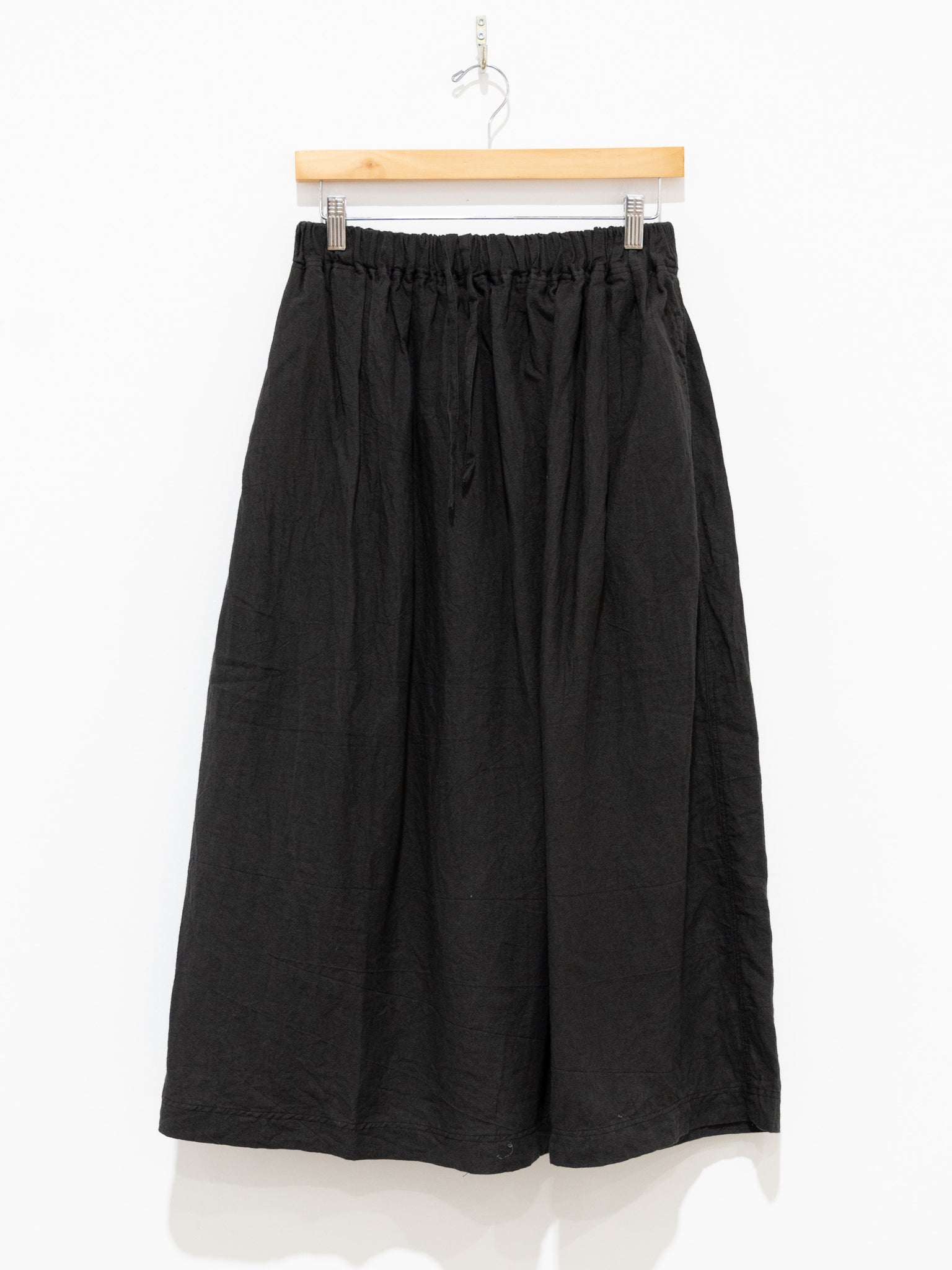 Namu Shop - Ichi Antiquites Azumadaki Ramie Linen Skirt - Black