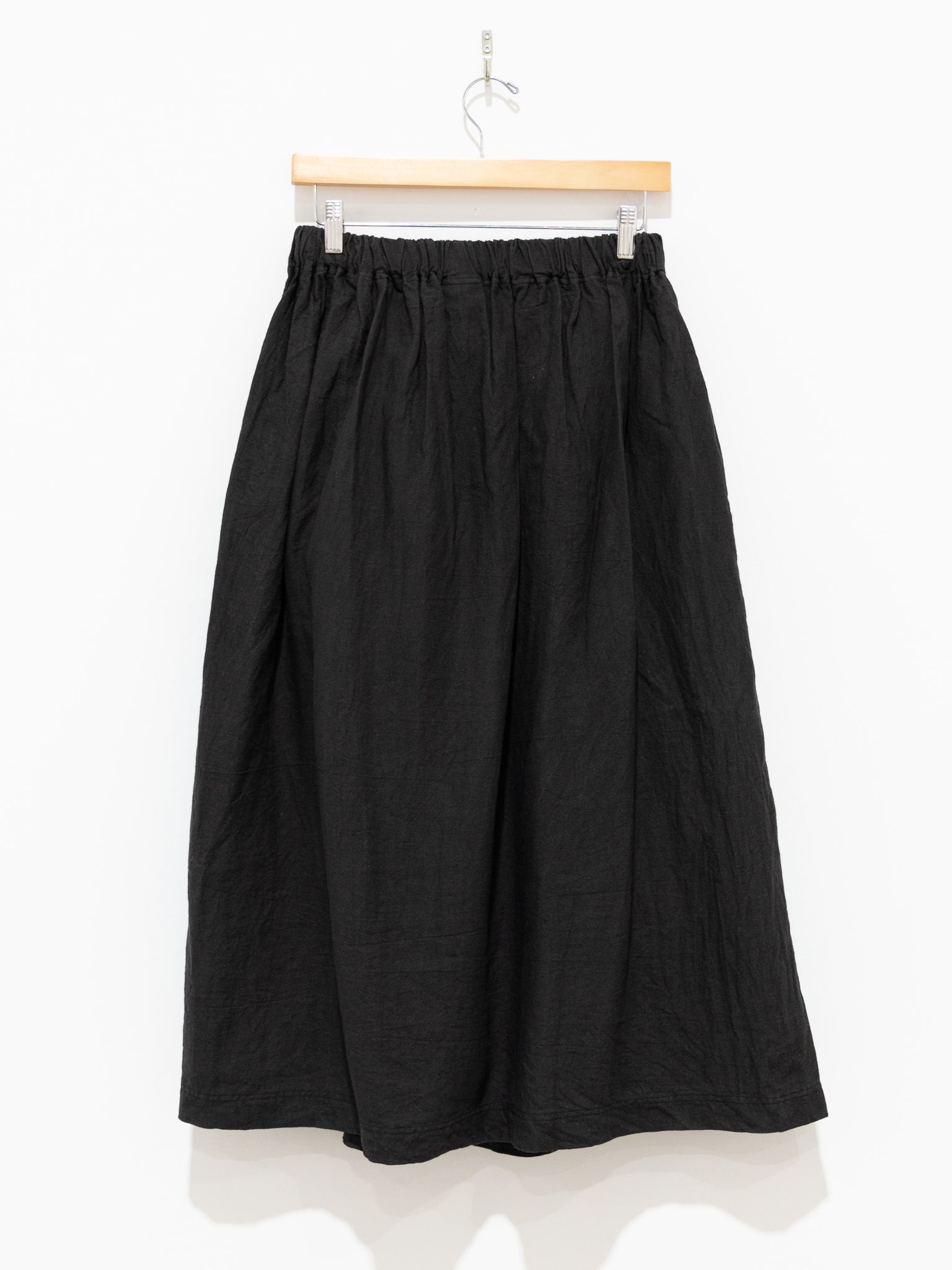 Namu Shop - Ichi Antiquites Azumadaki Ramie Linen Skirt - Black