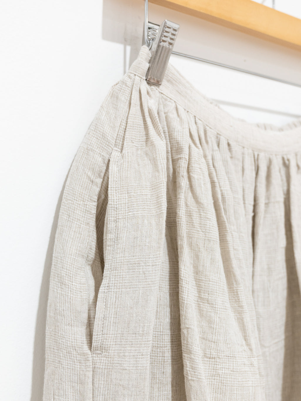 Namu Shop - Ichi Antiquites Glencheck Azumadaki Skirt - Natural