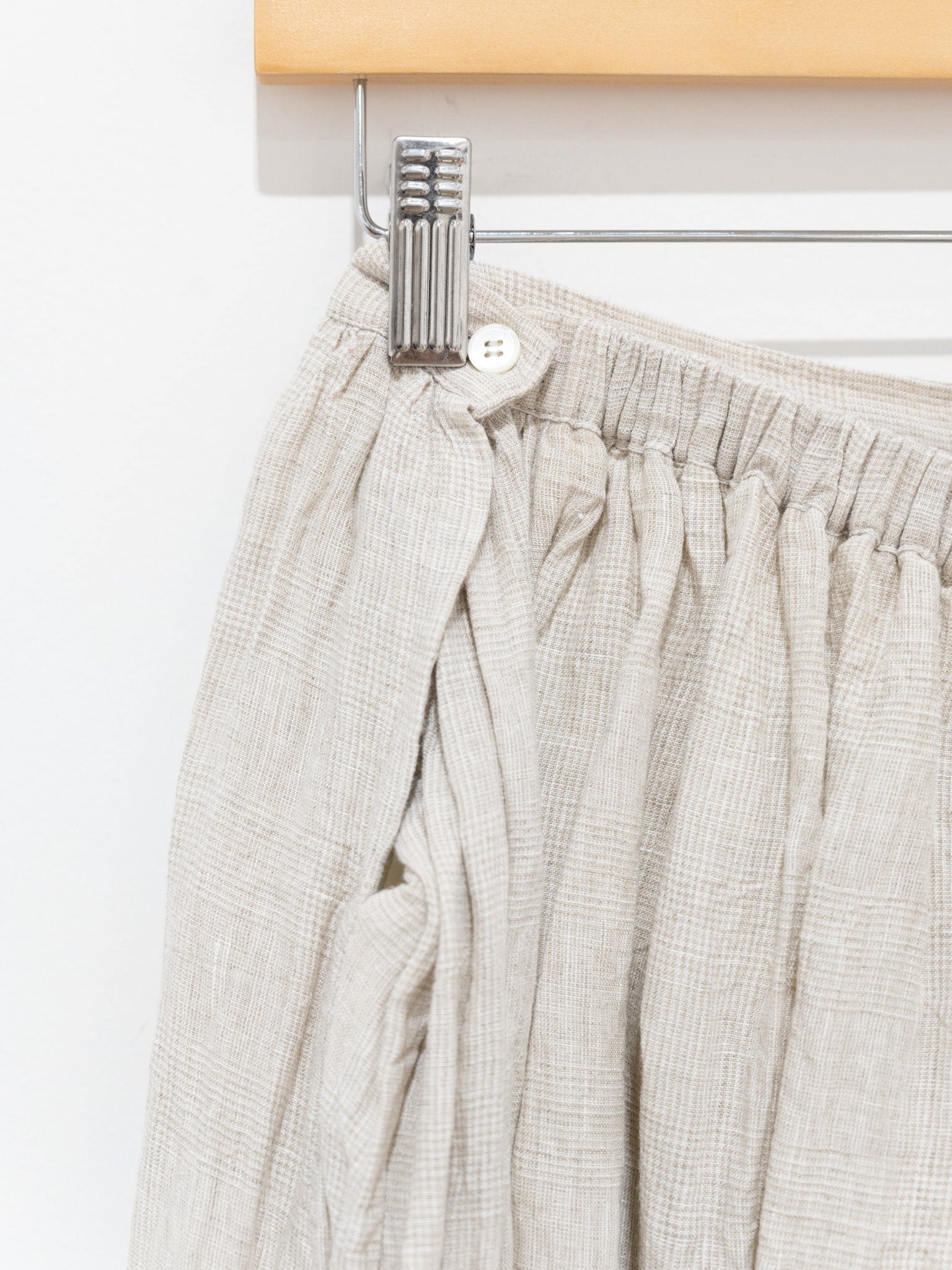 Namu Shop - Ichi Antiquites Glencheck Azumadaki Skirt - Natural