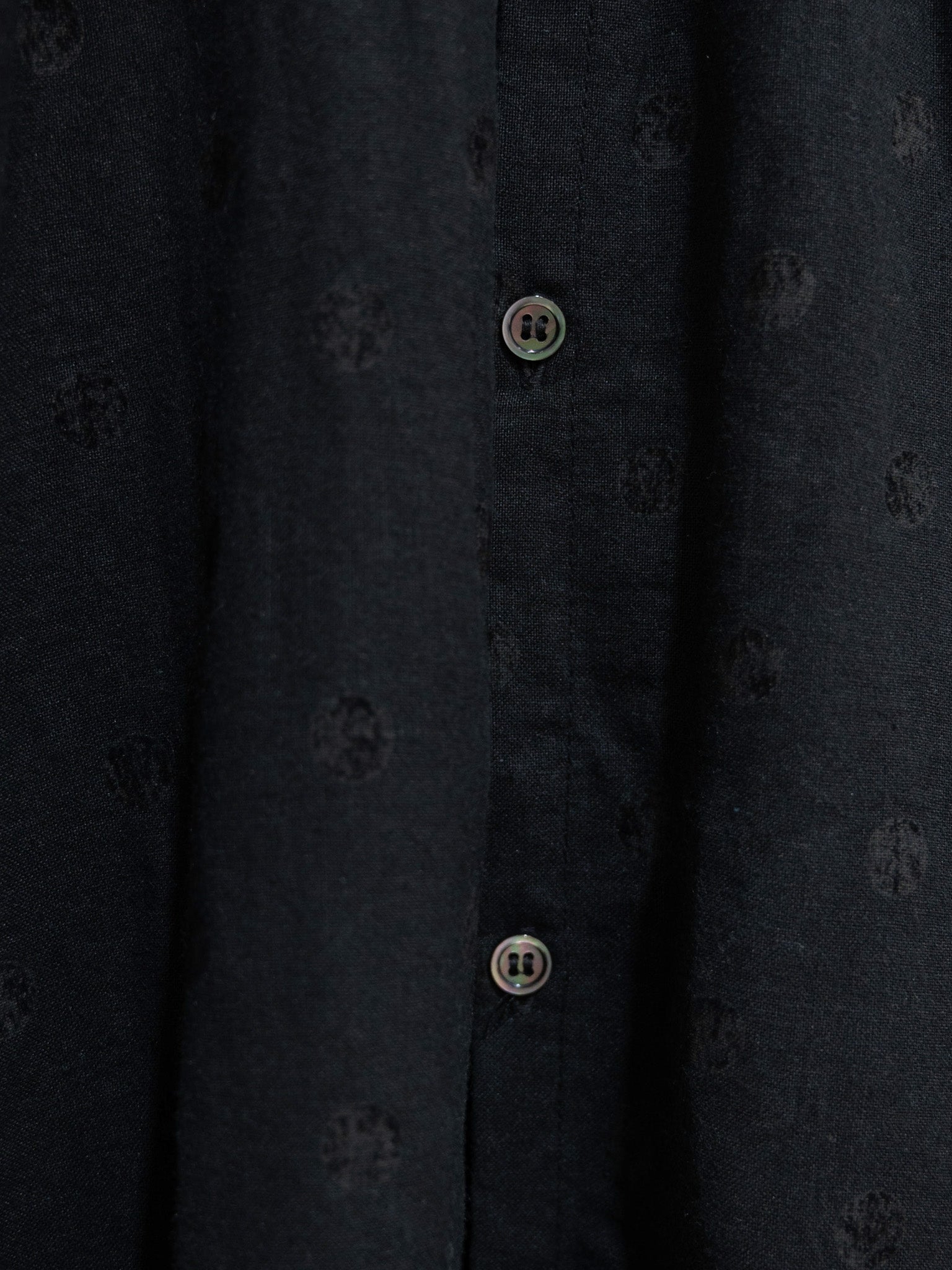 Namu Shop - Ichi Antiquites Azumadaki Ramie Flocky Dot Shirt - Black