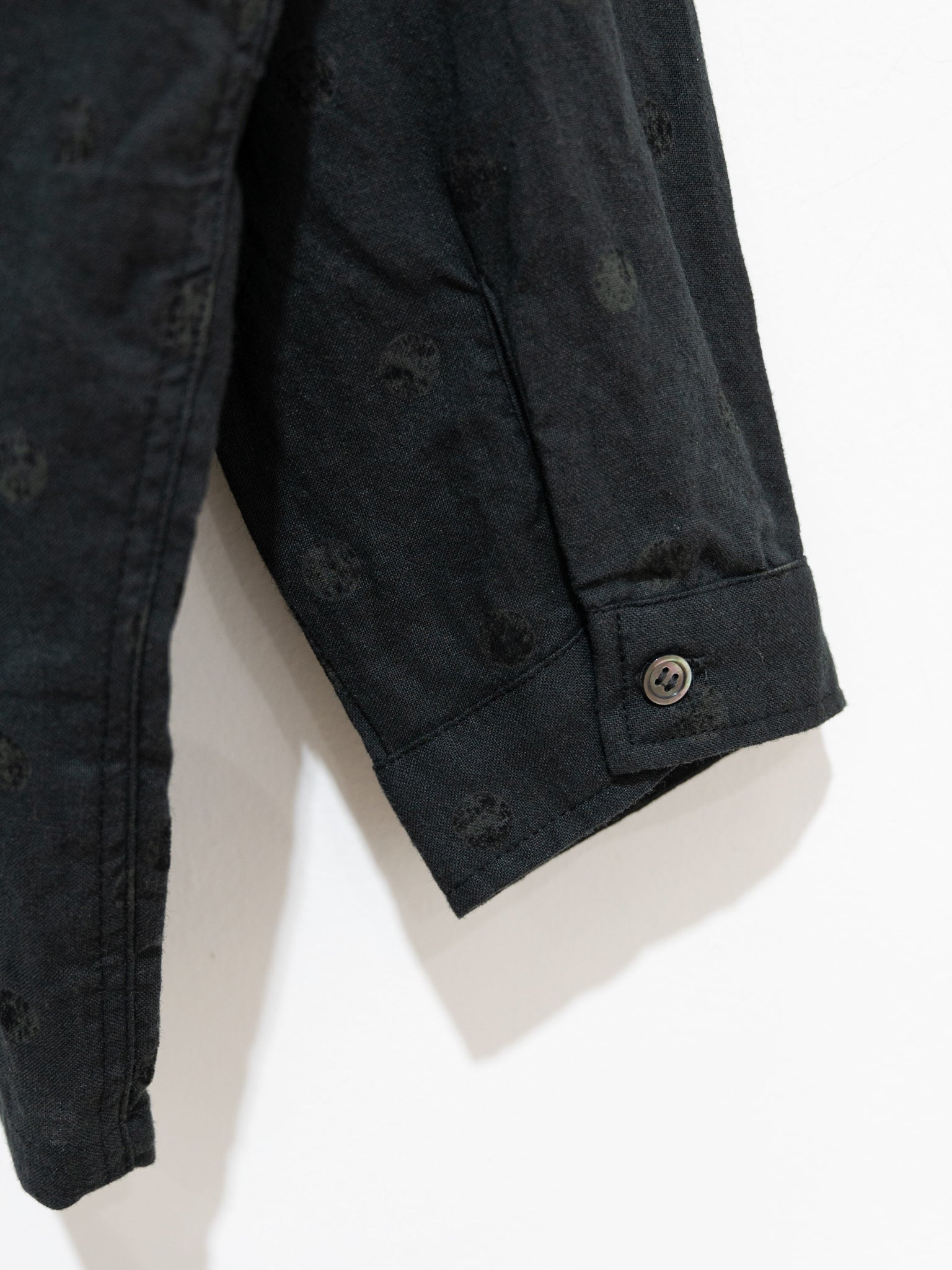 Namu Shop - Ichi Antiquites Azumadaki Ramie Flocky Dot Shirt - Black