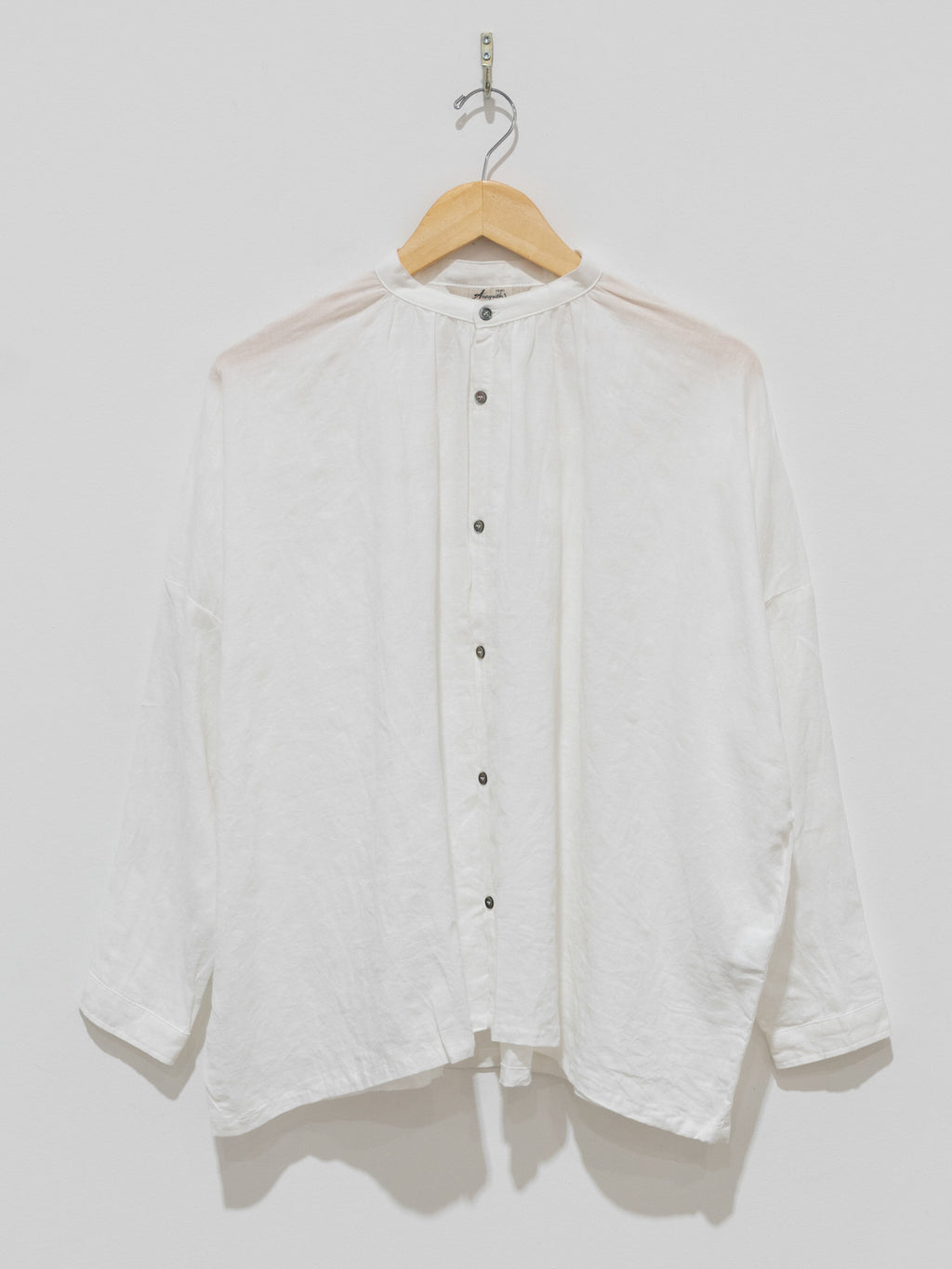 Namu Shop - Ichi Antiquites Azumadaki Ramie Flocky Dot Shirt - White