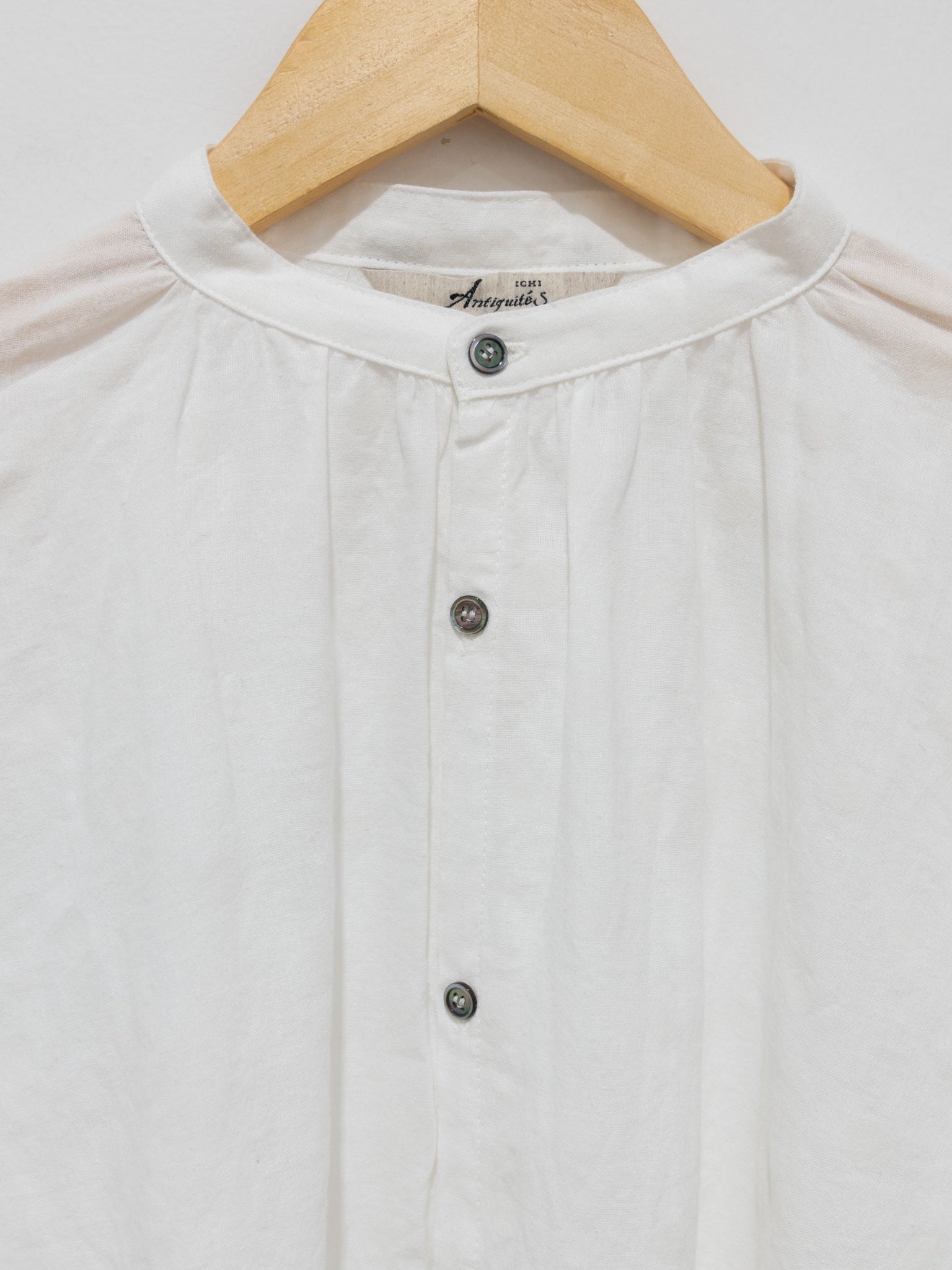 Namu Shop - Ichi Antiquites Azumadaki Ramie Flocky Dot Shirt - White