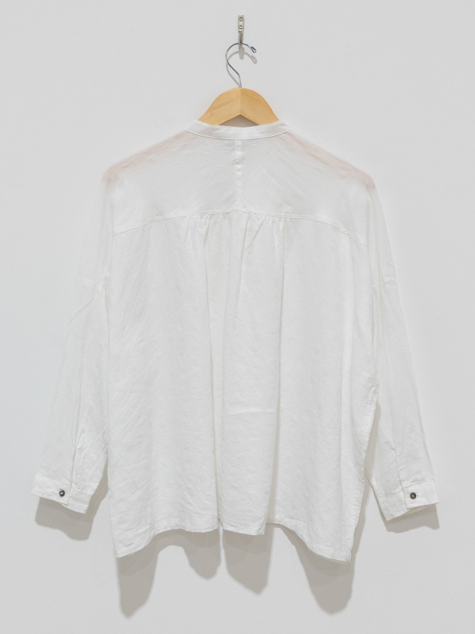 Namu Shop - Ichi Antiquites Azumadaki Ramie Flocky Dot Shirt - White