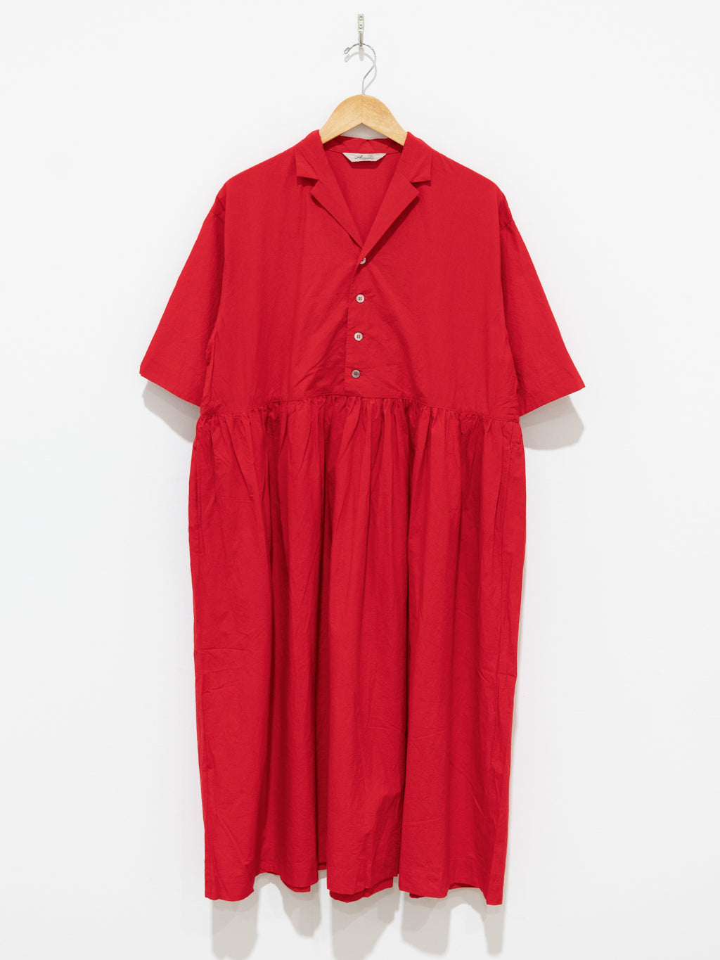 Namu Shop - Ichi Antiquites Open Collar Azumadaki Dress - Red