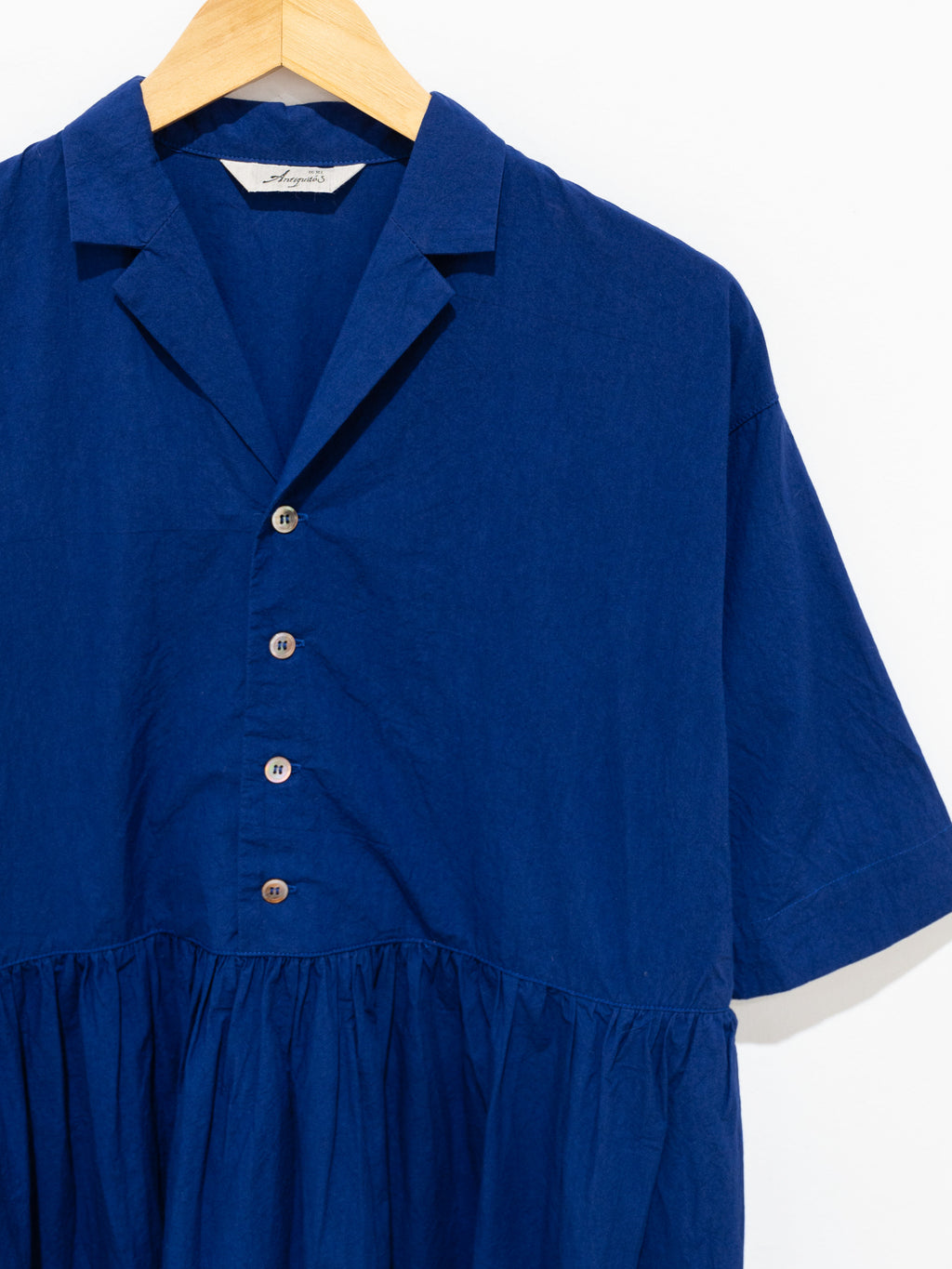 Namu Shop - Ichi Antiquites Open Collar Azumadaki Dress - Blue Navy