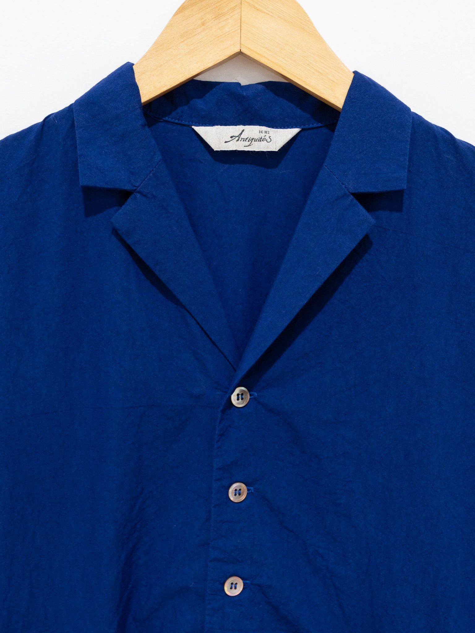 Namu Shop - Ichi Antiquites Open Collar Azumadaki Dress - Blue Navy