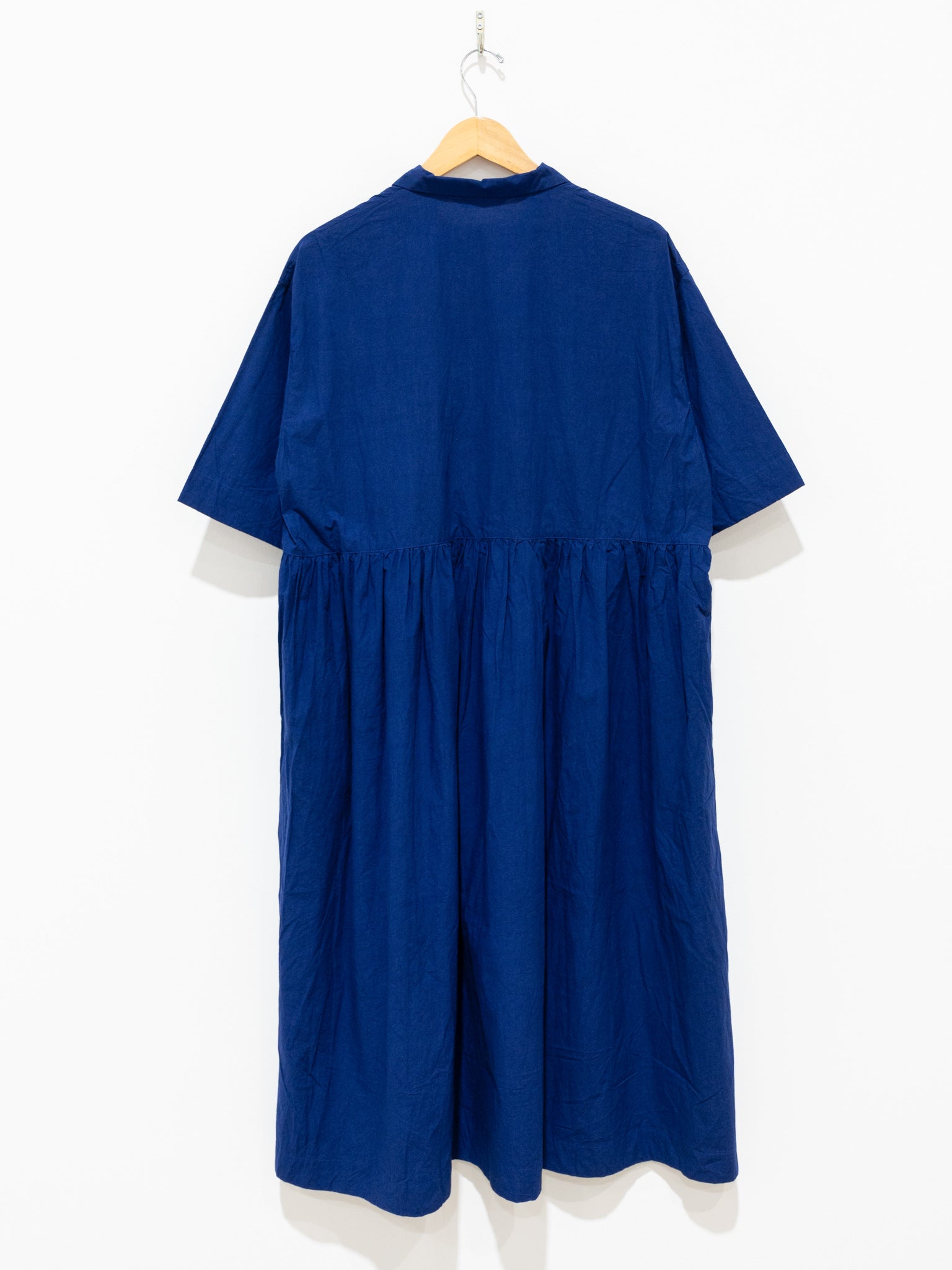 Namu Shop - Ichi Antiquites Open Collar Azumadaki Dress - Blue Navy