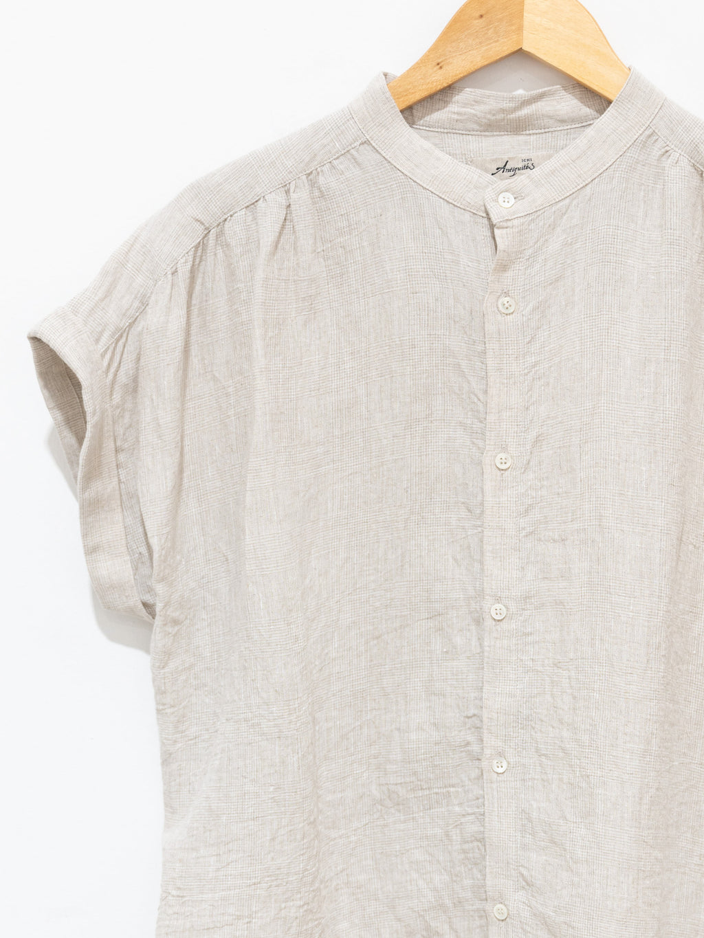 Namu Shop - Ichi Antiquites Glencheck Azumadaki Shirt - Natural