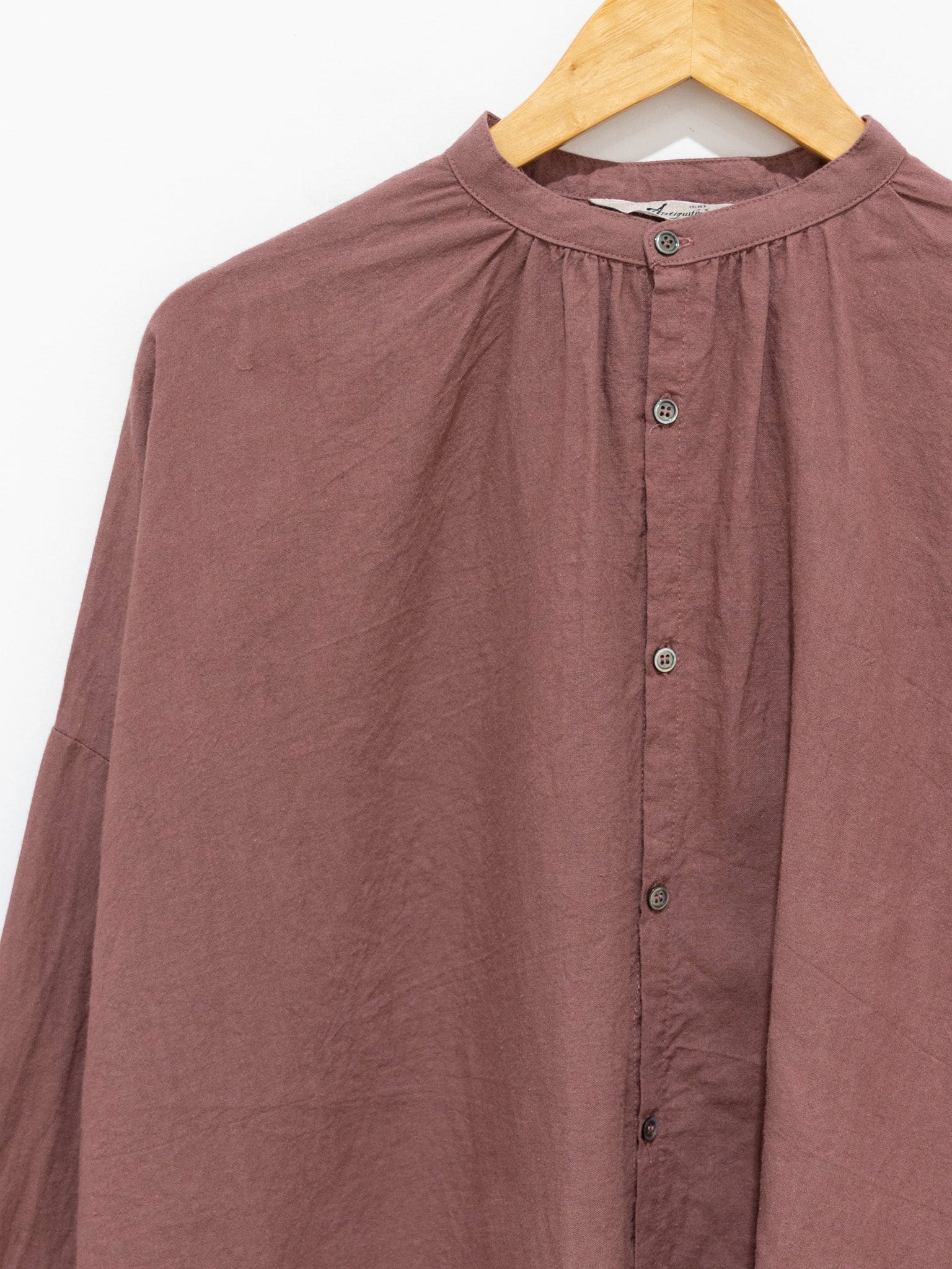 Namu Shop - Ichi Antiquites Azumadaki Ramie Linen Shirt - Pink Mocha