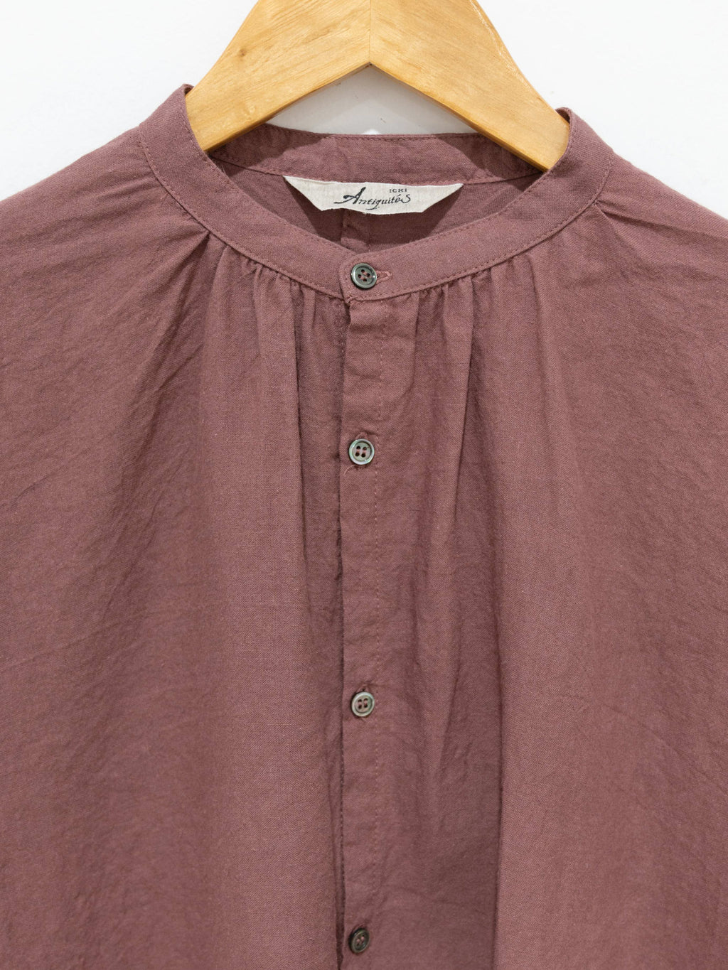 Namu Shop - Ichi Antiquites Azumadaki Ramie Linen Shirt - Pink Mocha