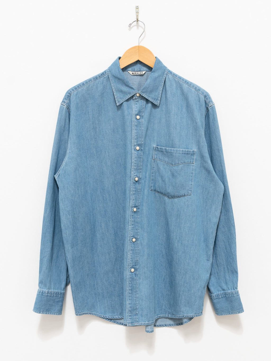 Namu Shop - Auralee Selvedge Super Light Denim Shirt - Indigo