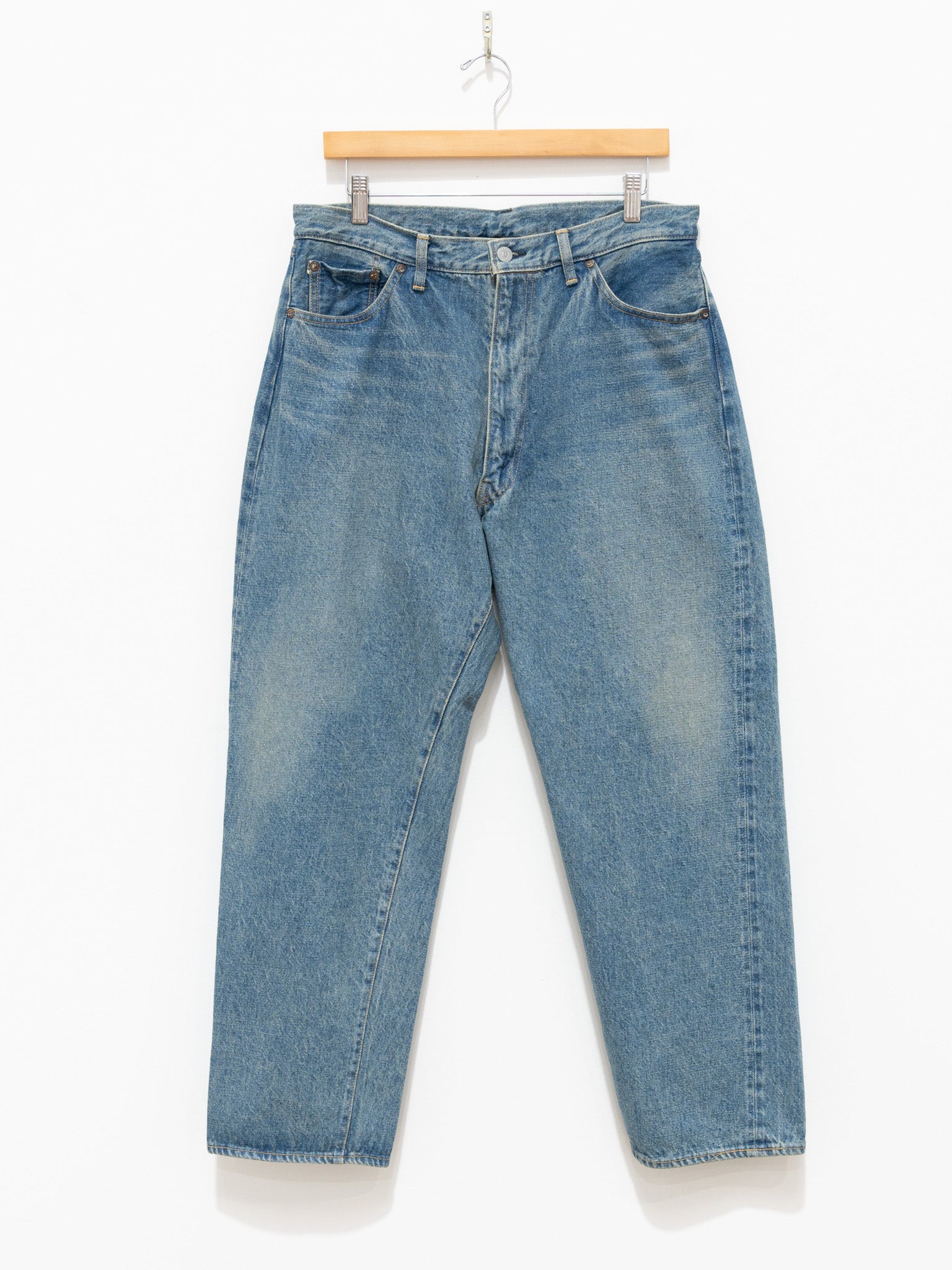 Namu Shop - Kaptain Sunshine 5P Zipper Front Denim Pants - Indigo Used Wash