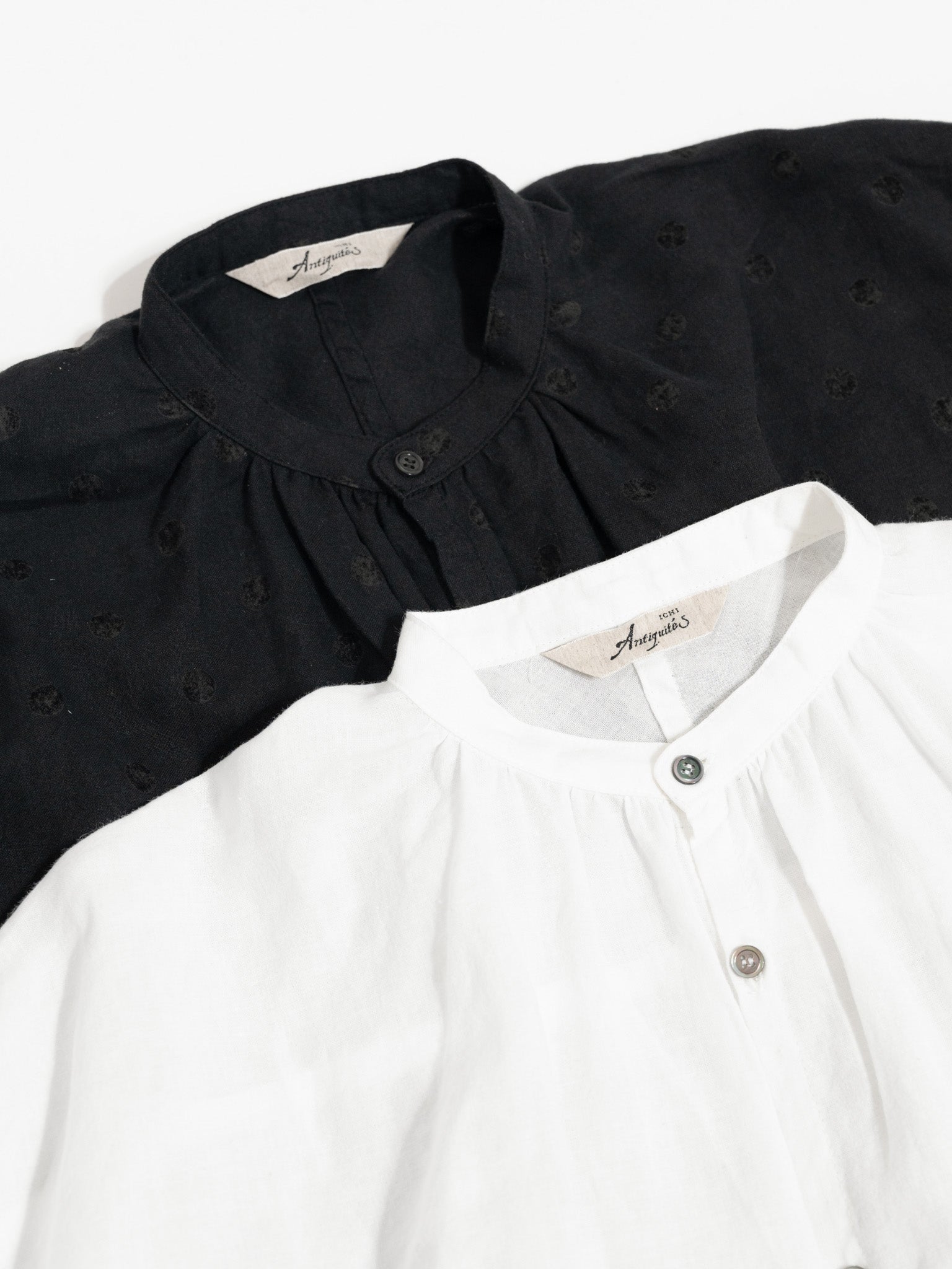 Namu Shop - Ichi Antiquites Azumadaki Ramie Flocky Dot Shirt - White