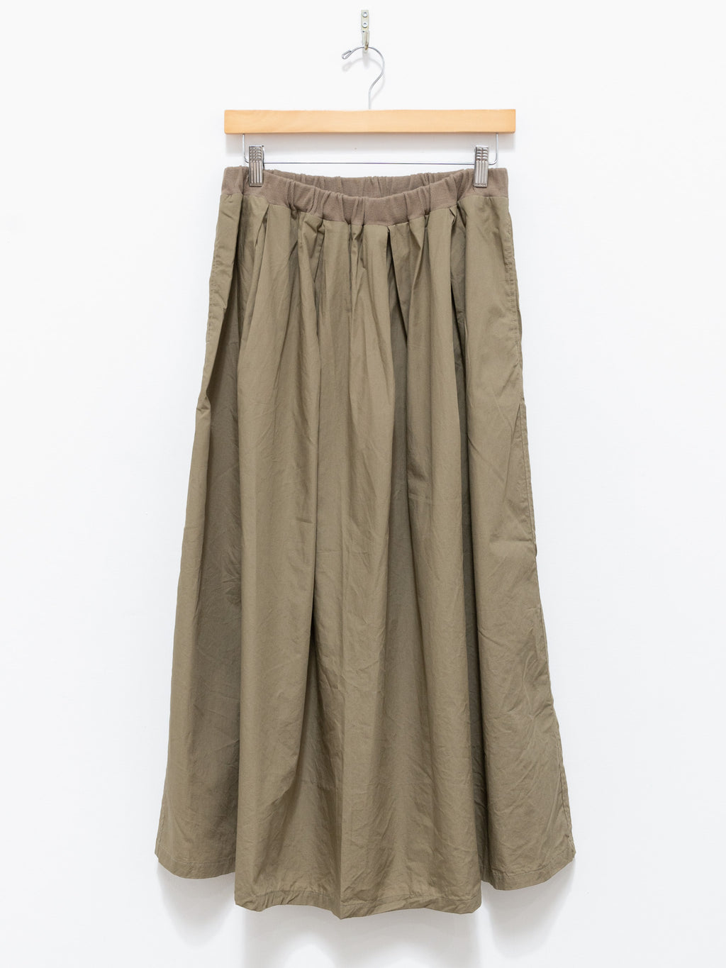 Namu Shop - ICHI Broad Waist Rib Skirt - Khaki