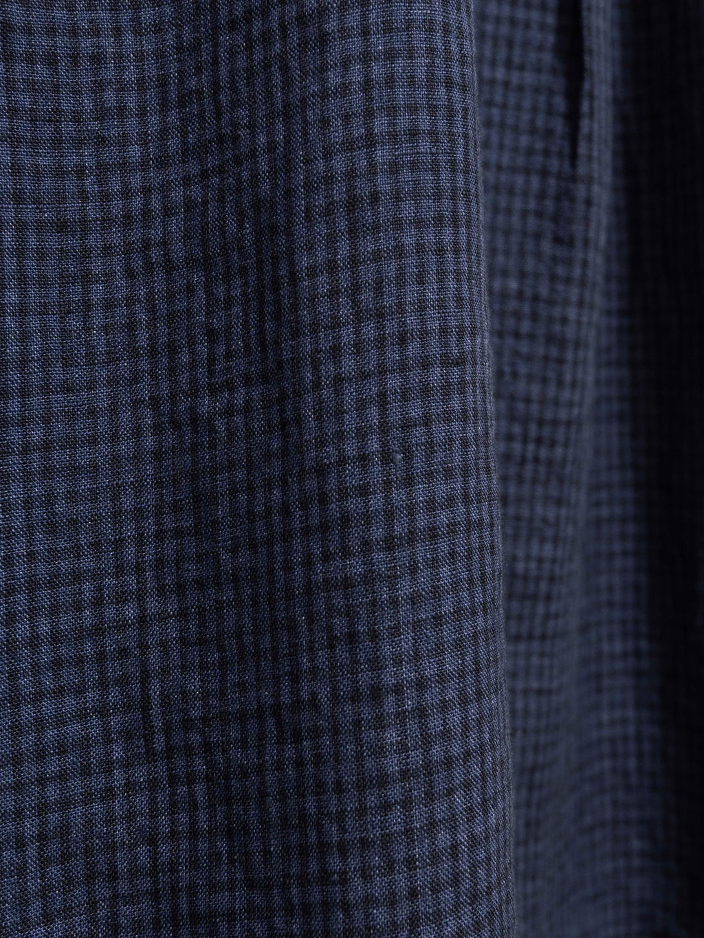 Namu Shop - ICHI Linen Check S/S Shirt - Navy Gingham