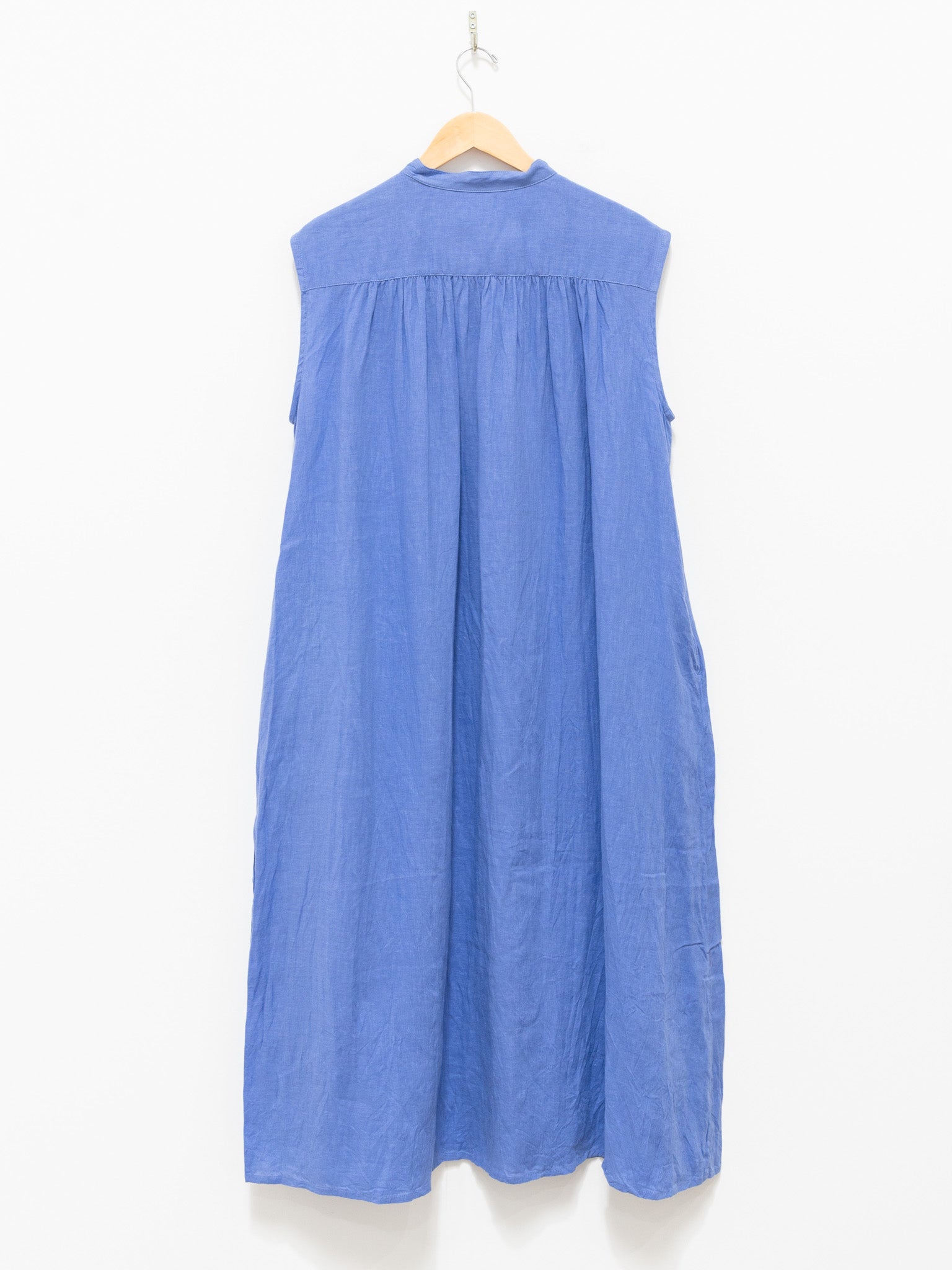 Namu Shop - ICHI Linen Canvas Sleeveless BD Dress - Blue