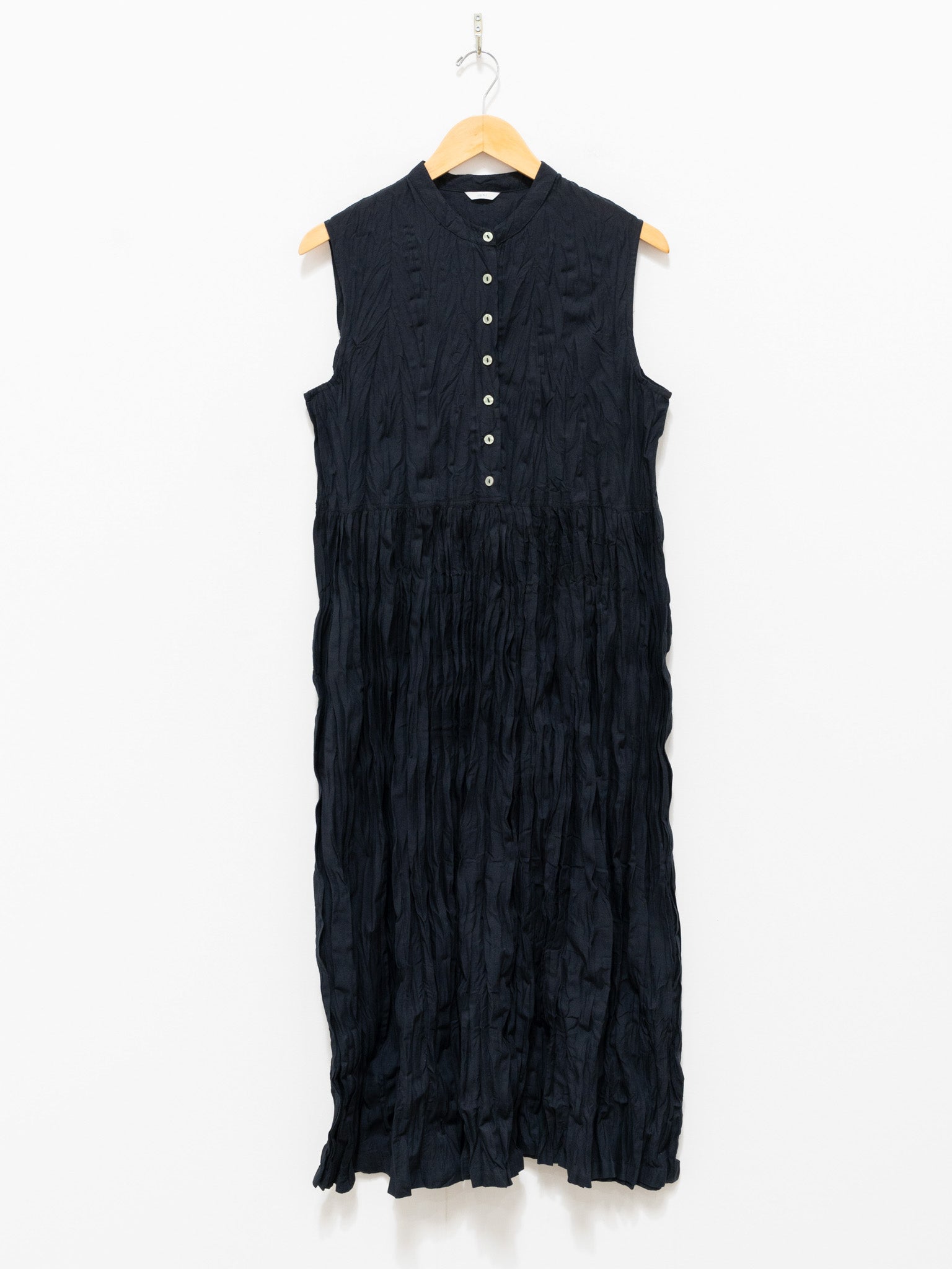 Namu Shop - ICHI Crinkle Sleeveless Dress - Black