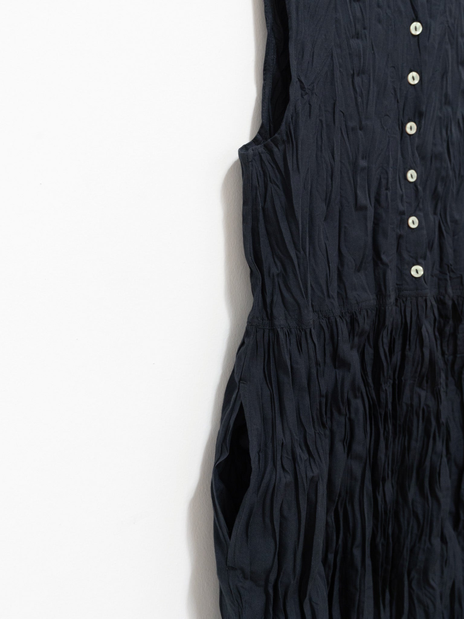 Namu Shop - ICHI Crinkle Sleeveless Dress - Black