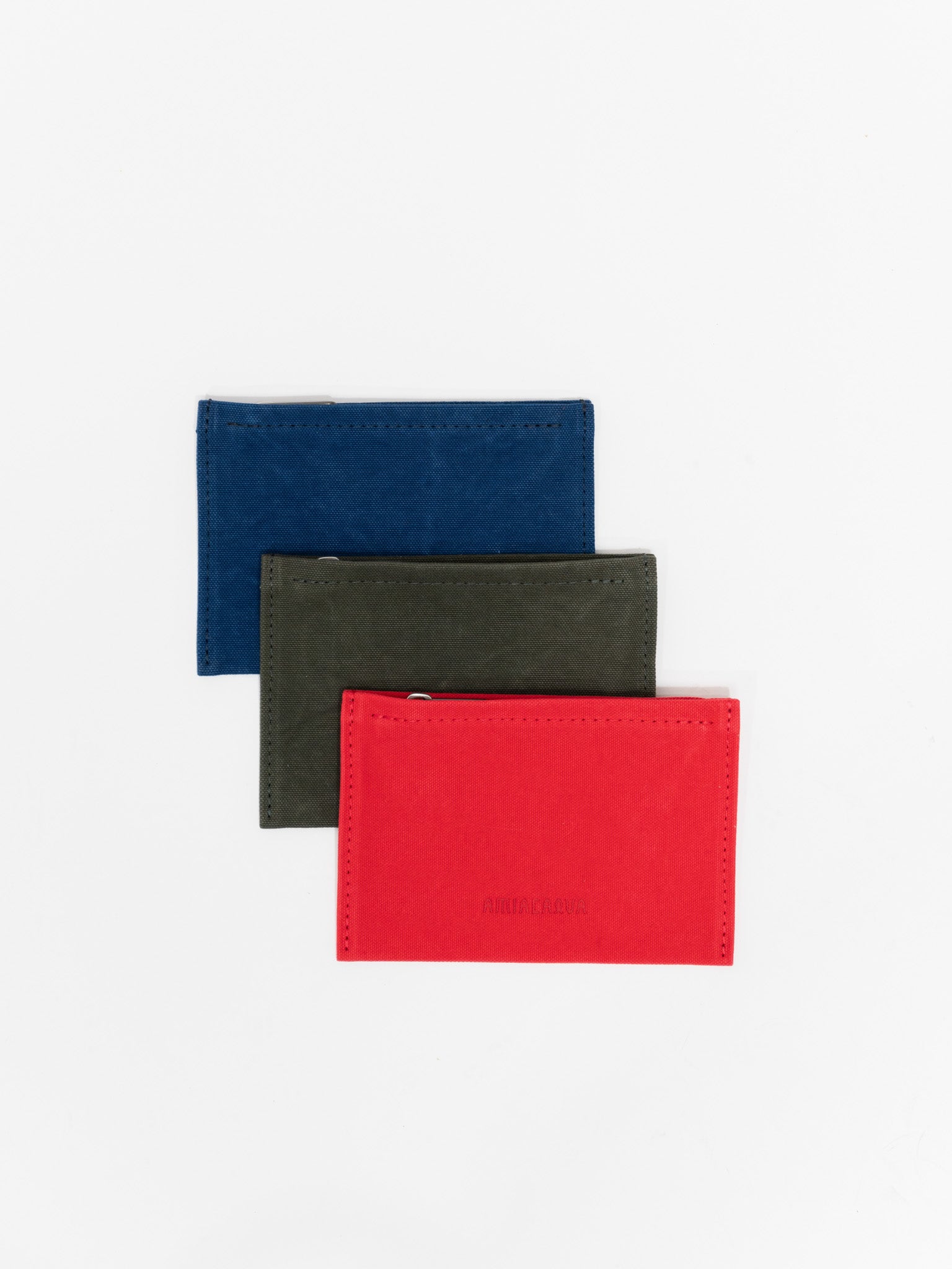 Namu Shop - Amiacalva Large Washed Canvas Pouch - Blue, Olive, Red