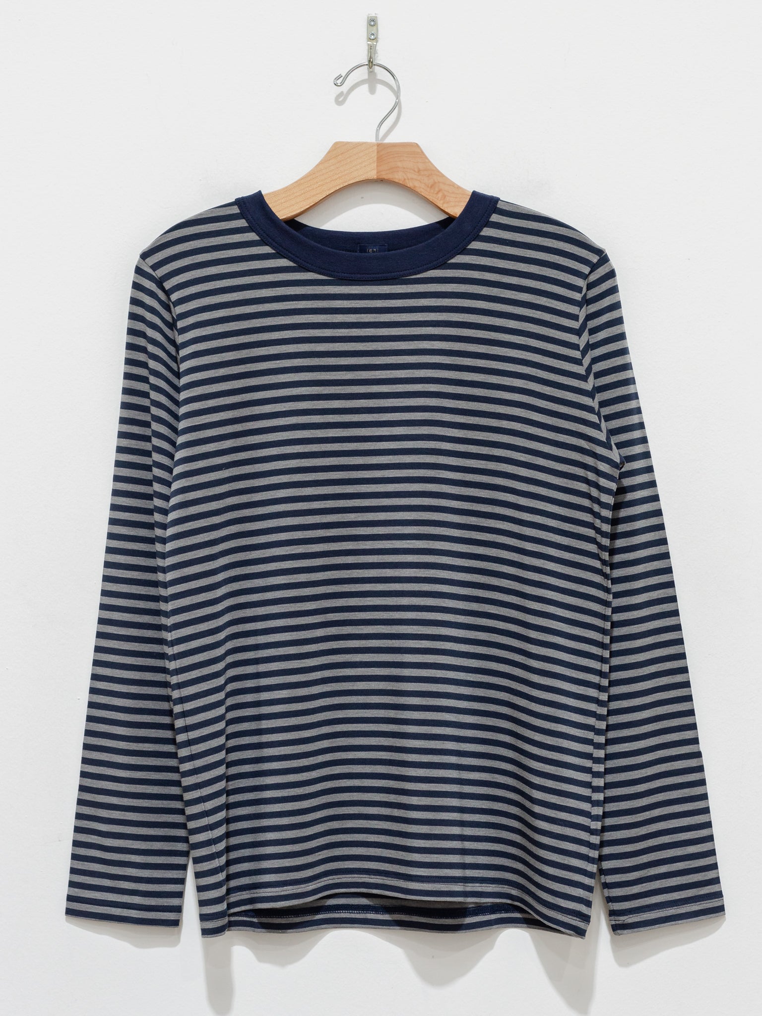 Namu Shop - ICHI Border Crewneck Top - Gray x Navy