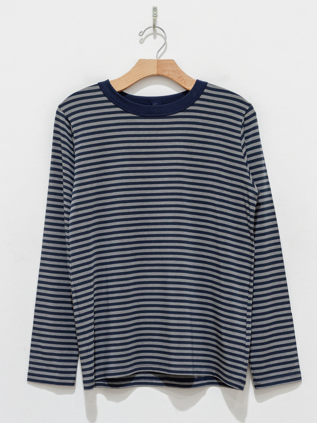 Namu Shop - ICHI Border Crewneck Top - Gray x Navy