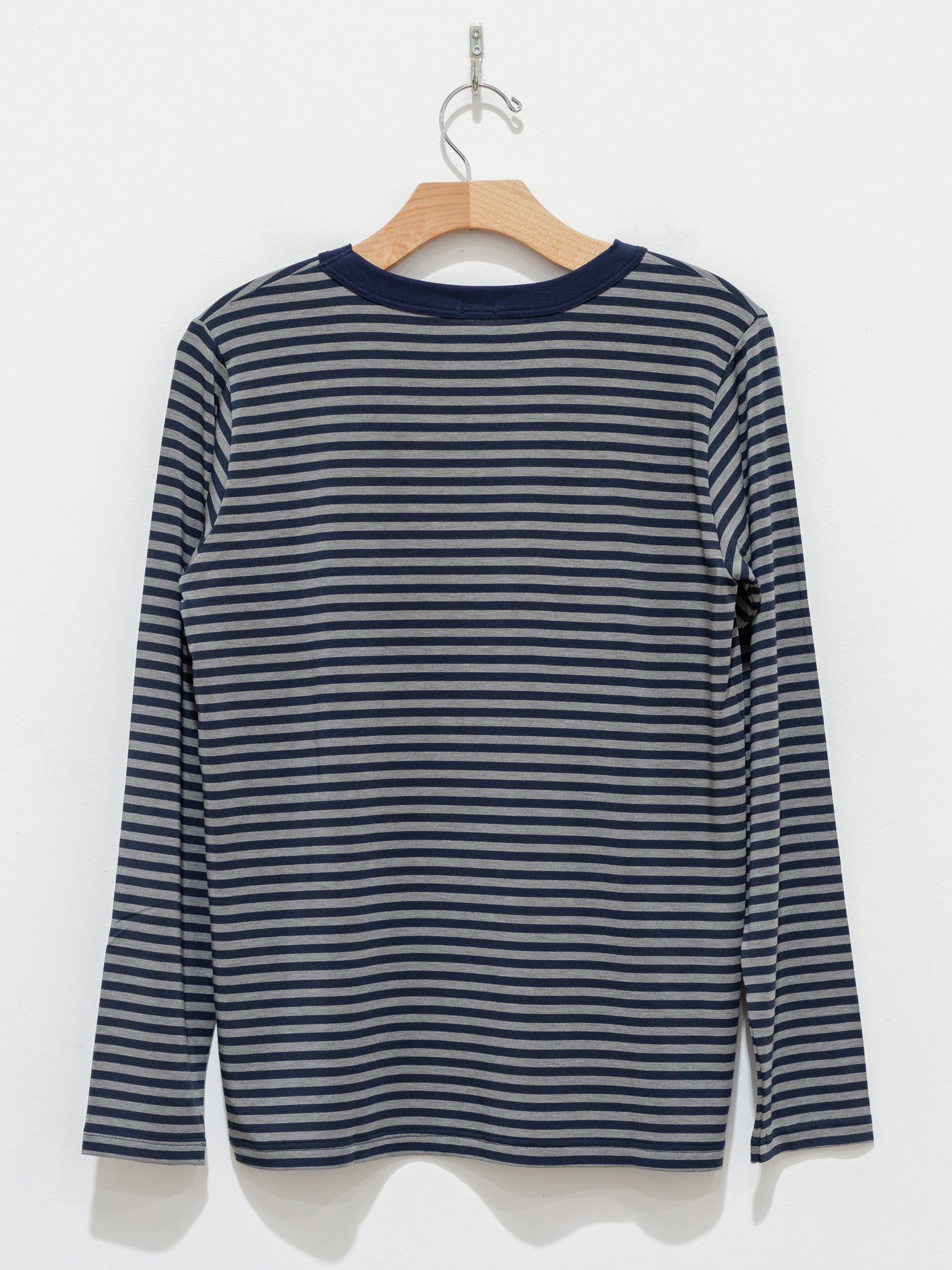 Namu Shop - ICHI Border Crewneck Top - Gray x Navy