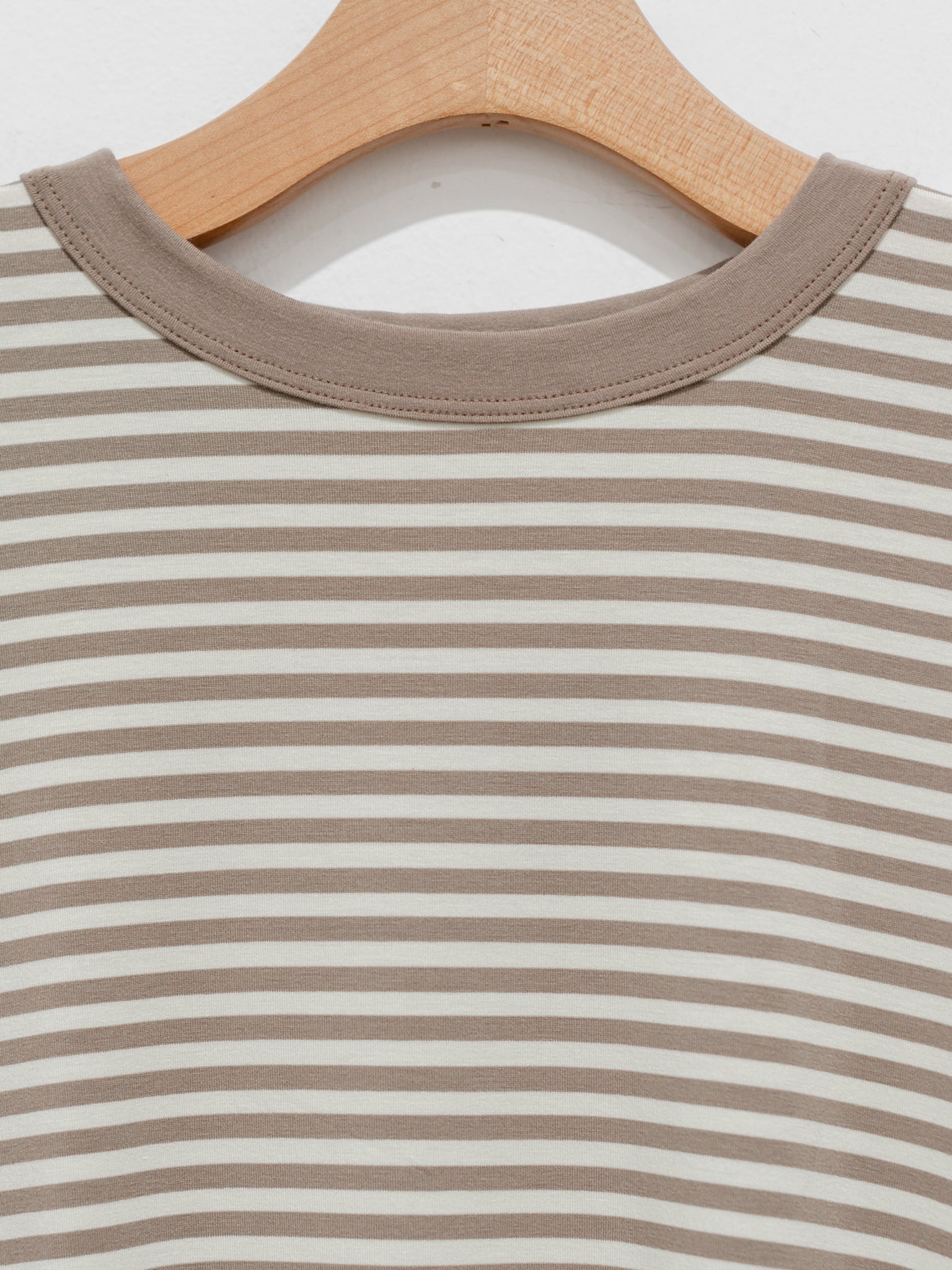 Namu Shop - ICHI Border Crewneck Top - Natural x Mocha