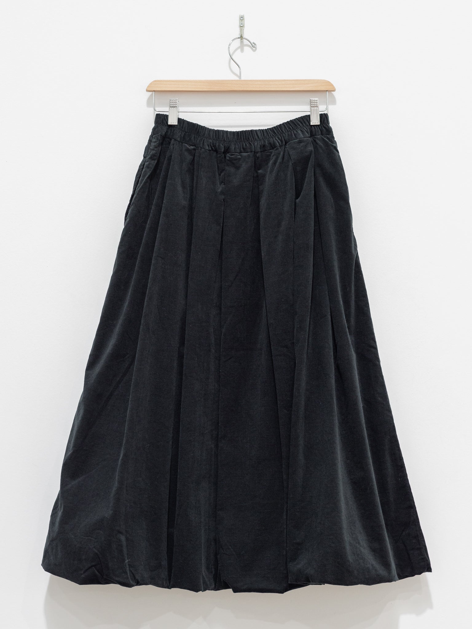 Namu Shop - ICHI Corduroy Balloon Skirt - Black