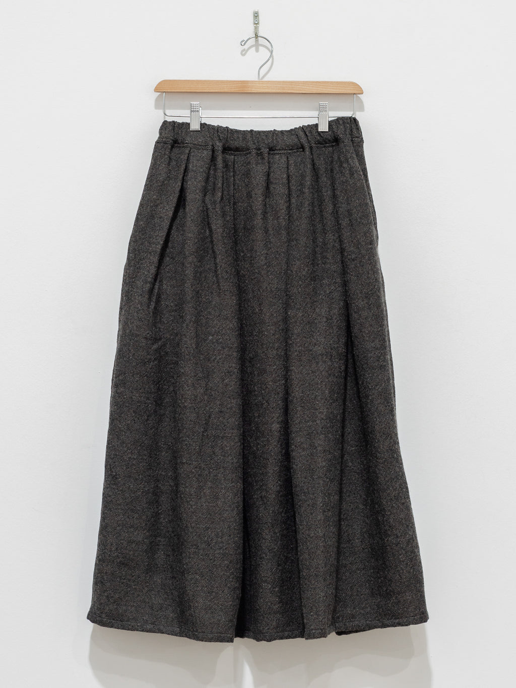Namu Shop - ICHI Wool Skirt - Dark Brown