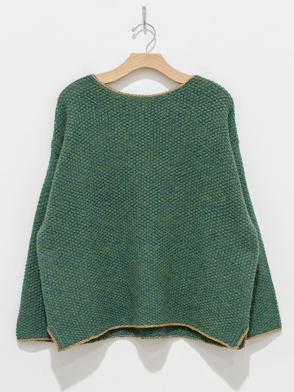 Namu Shop - ICHI Wool Contrast Hem Pullover Knit - Green