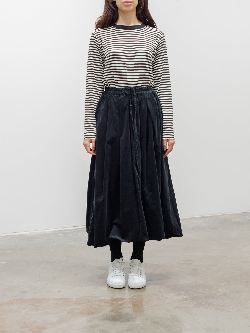 Namu Shop - ICHI Corduroy Balloon Skirt - Black