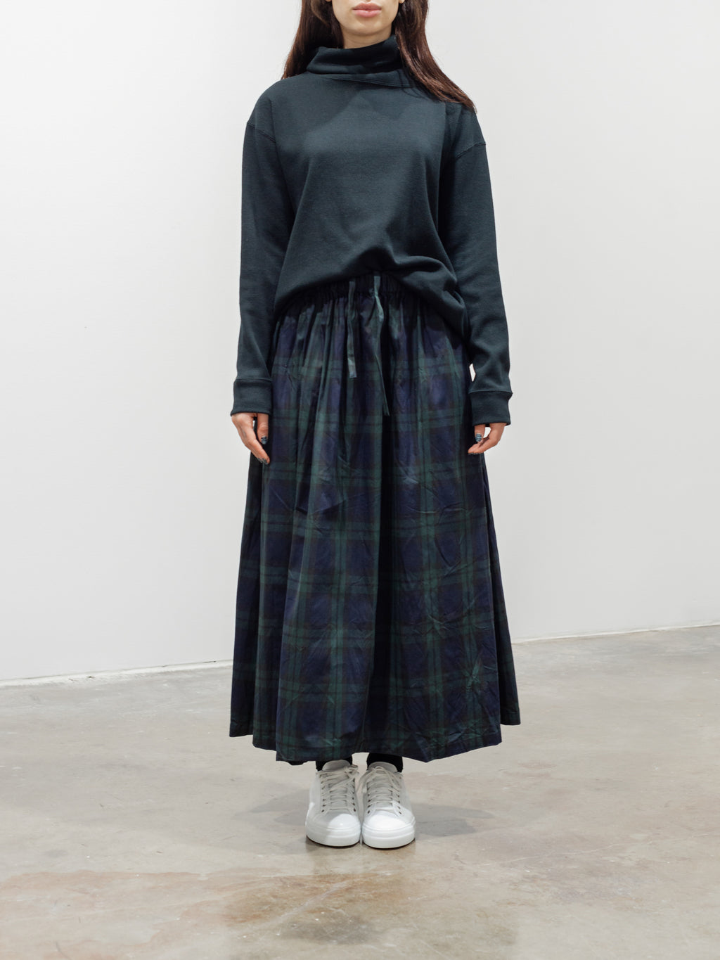 Namu Shop - ICHI Long Skirt - Black Watch