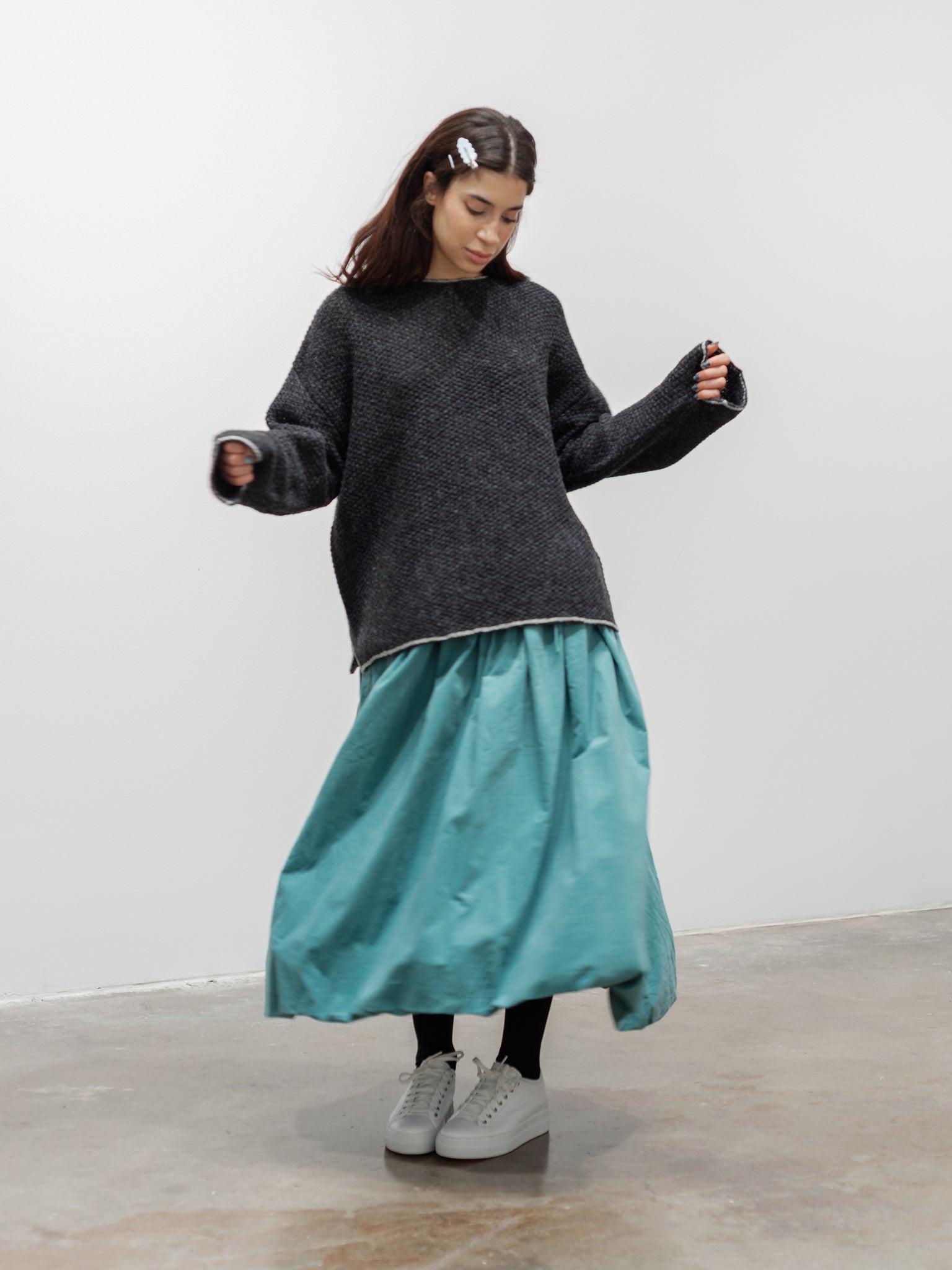 Namu Shop - ICHI Corduroy Balloon Skirt - Teal