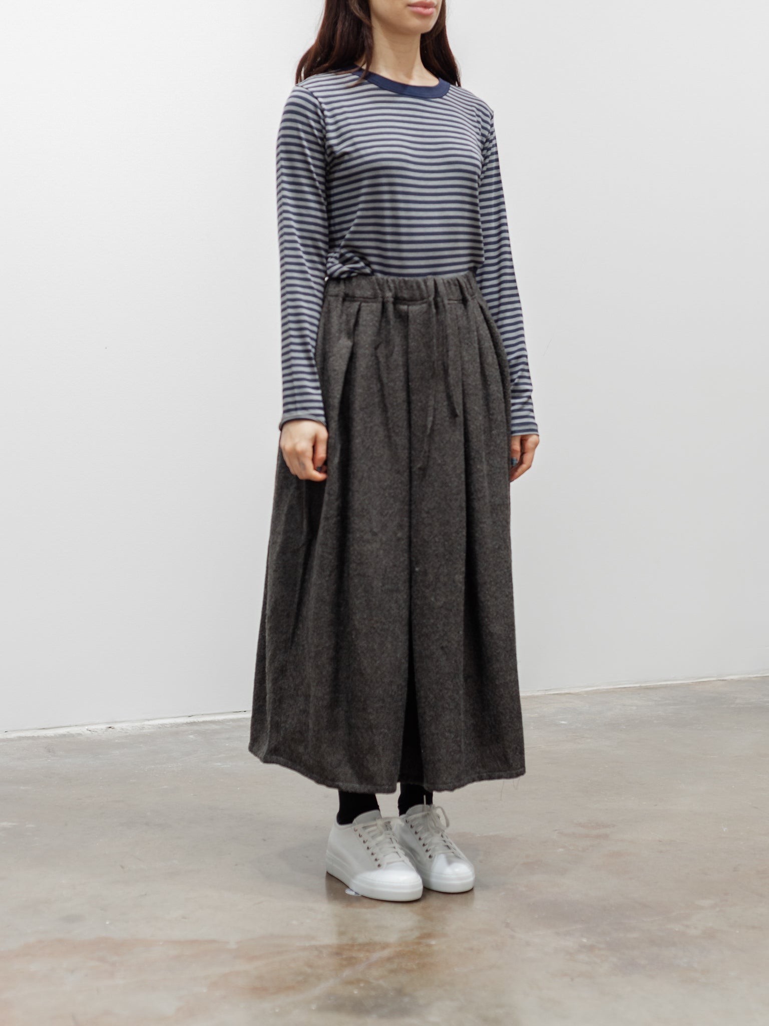 Namu Shop - ICHI Wool Skirt - Dark Brown