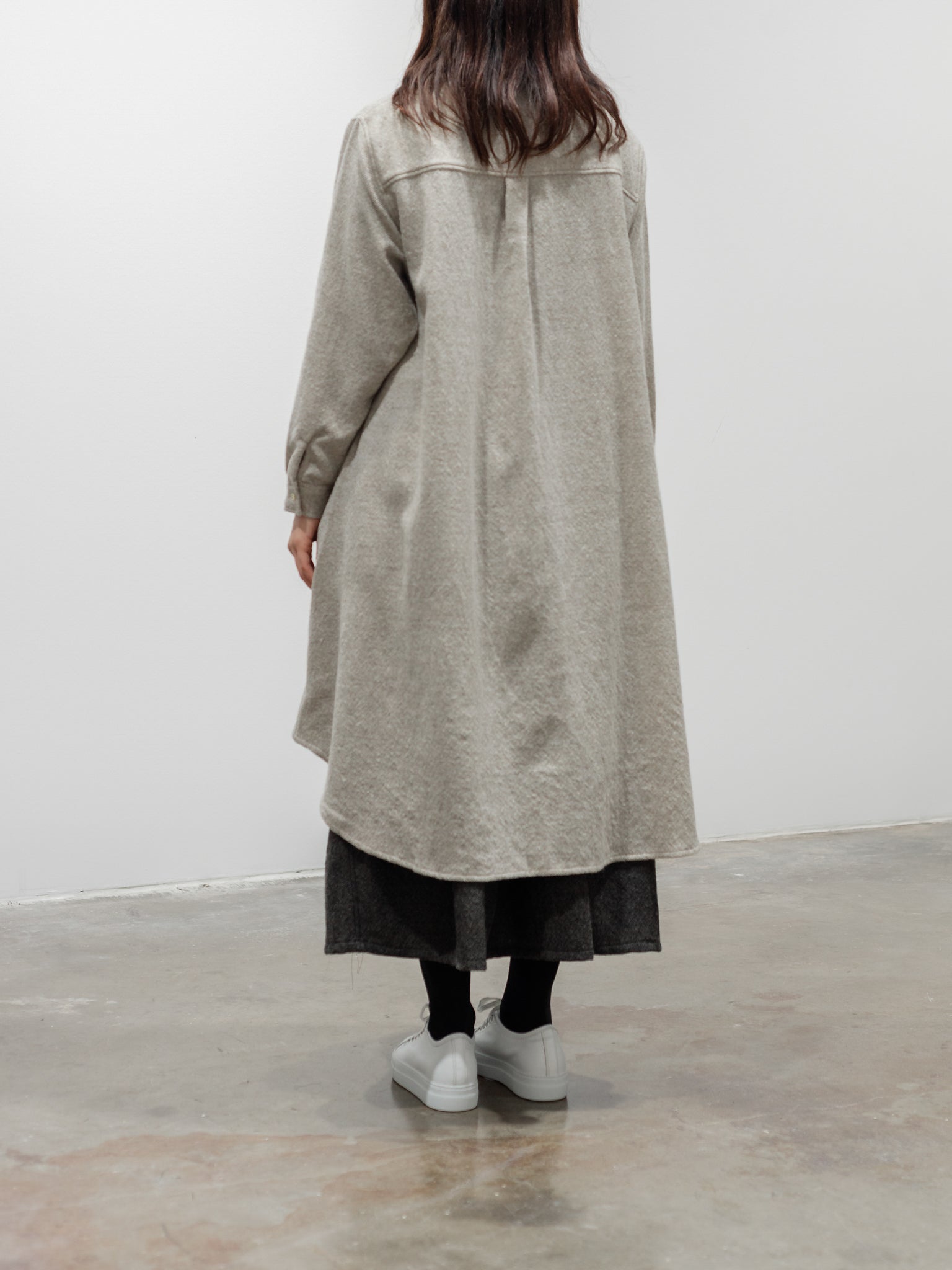 Namu Shop - ICHI Wool Long Shirt - Beige