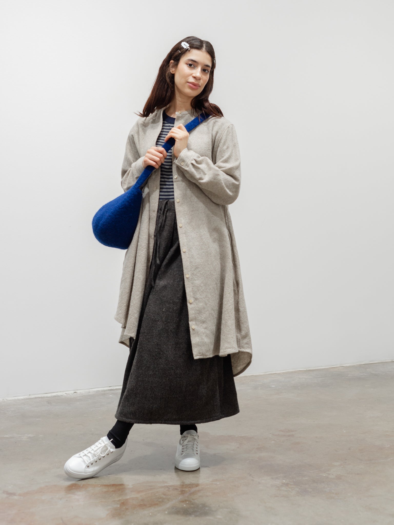 Namu Shop - ICHI Wool Skirt - Dark Brown